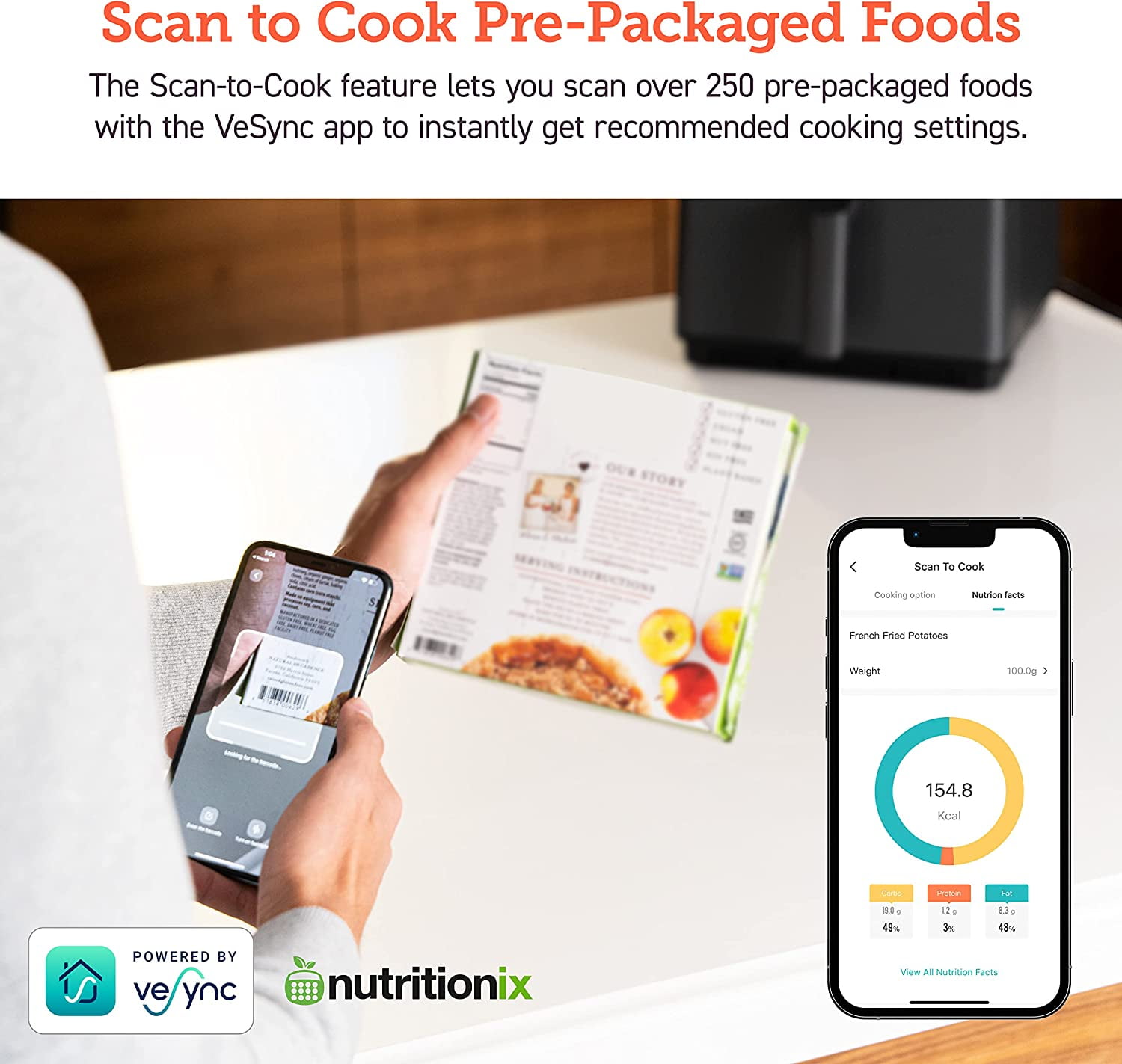 Cosori Dual Blaze 6.8-Quart Smart Air Fryer, No Preheat & No Shake, Precise Temps Prevent Overcooking, with Exclusive Bonus Silicone Mat, multipurpose Rack & Skewer Rack Set, Gray - Image 14