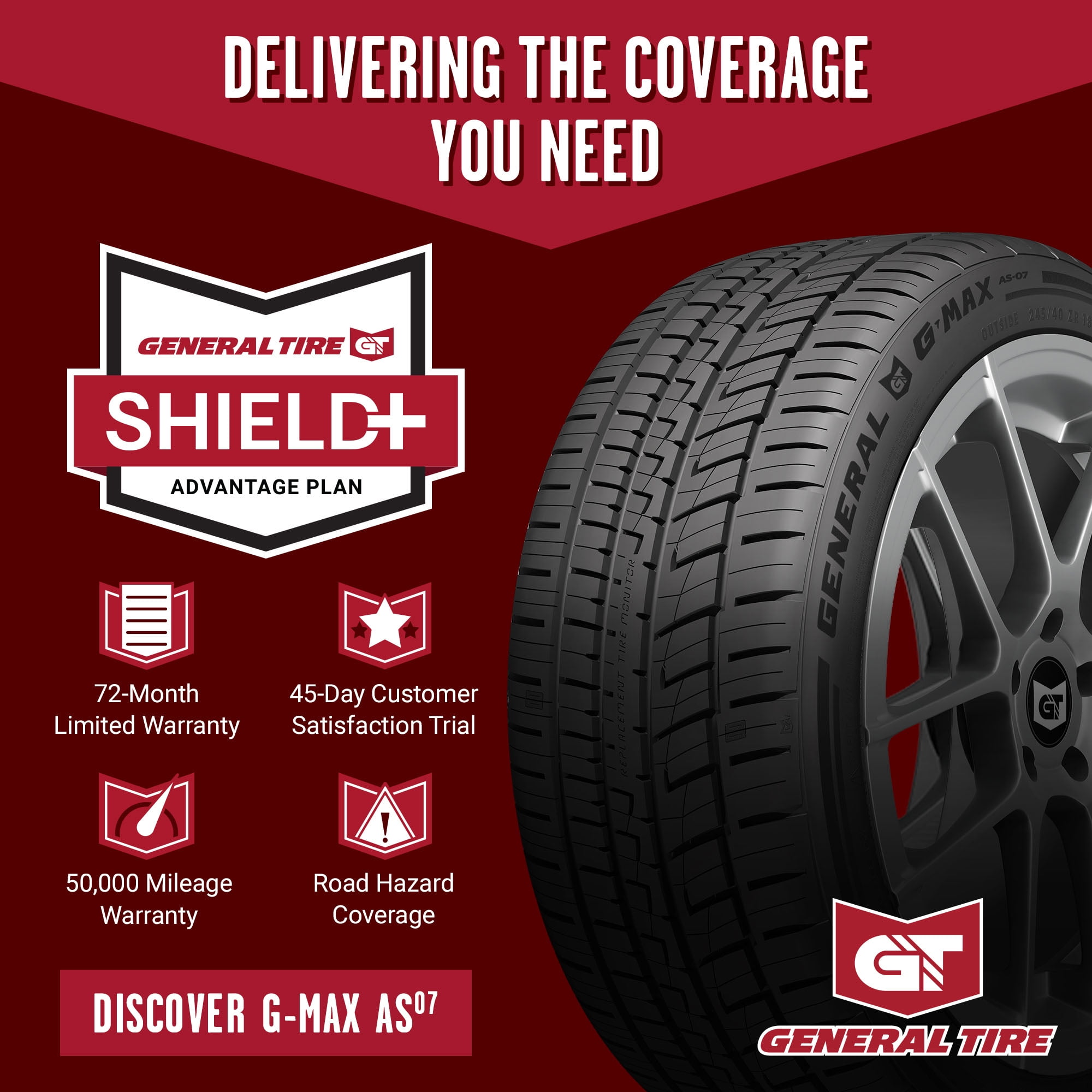 General G-MAX AS-07 UHP All Season 305/50R20 120V XL Passenger Tire - Image 2