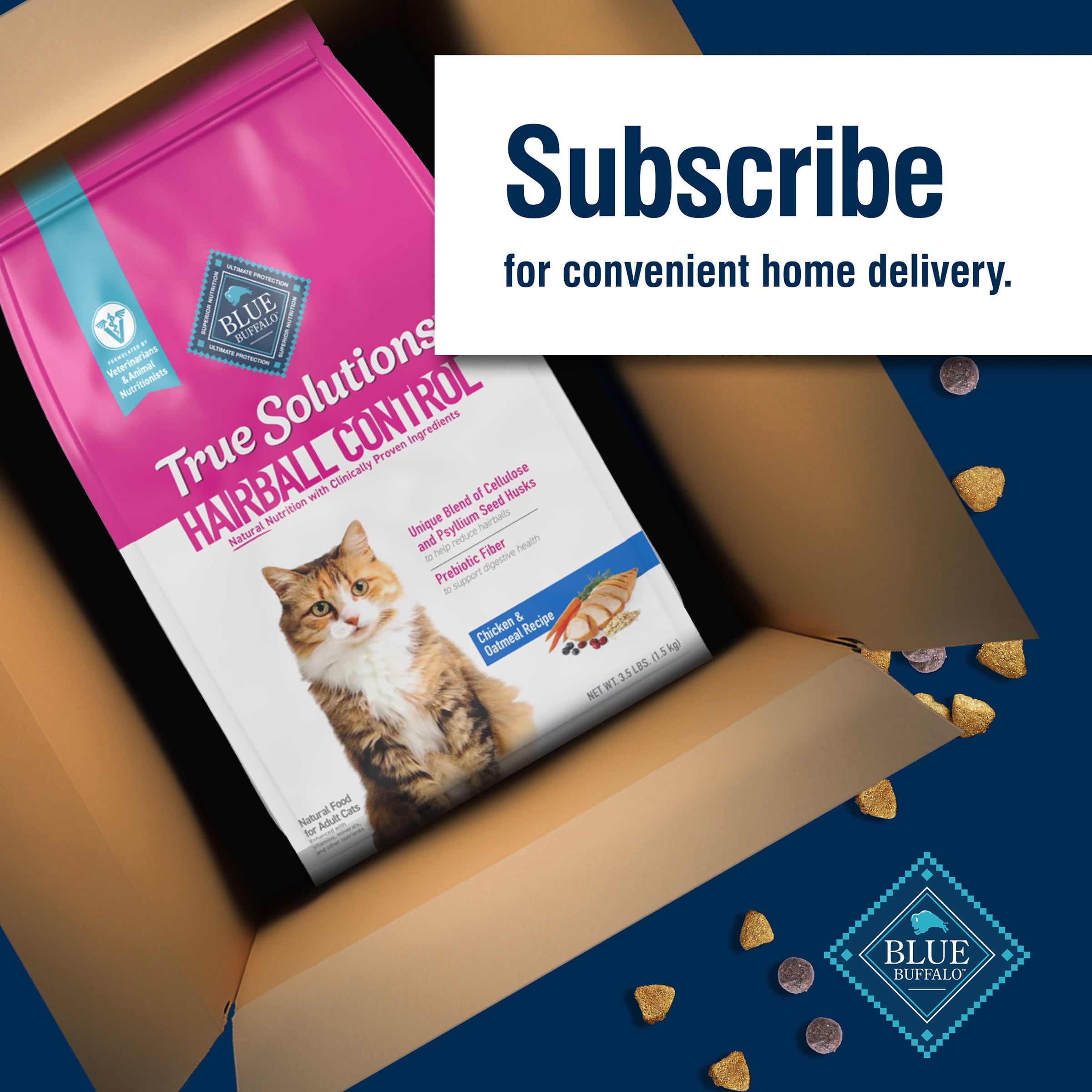 Blue Buffalo True Solutions Hairball Control Natural Dry Cat Food, Chicken, 11-lb. Bag - Image 2