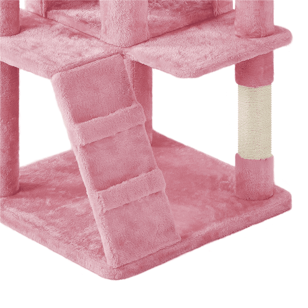Renwick 70" Cat Tree Condo with 3 Platform & 3 Scratching Posts, Pink - Image 3