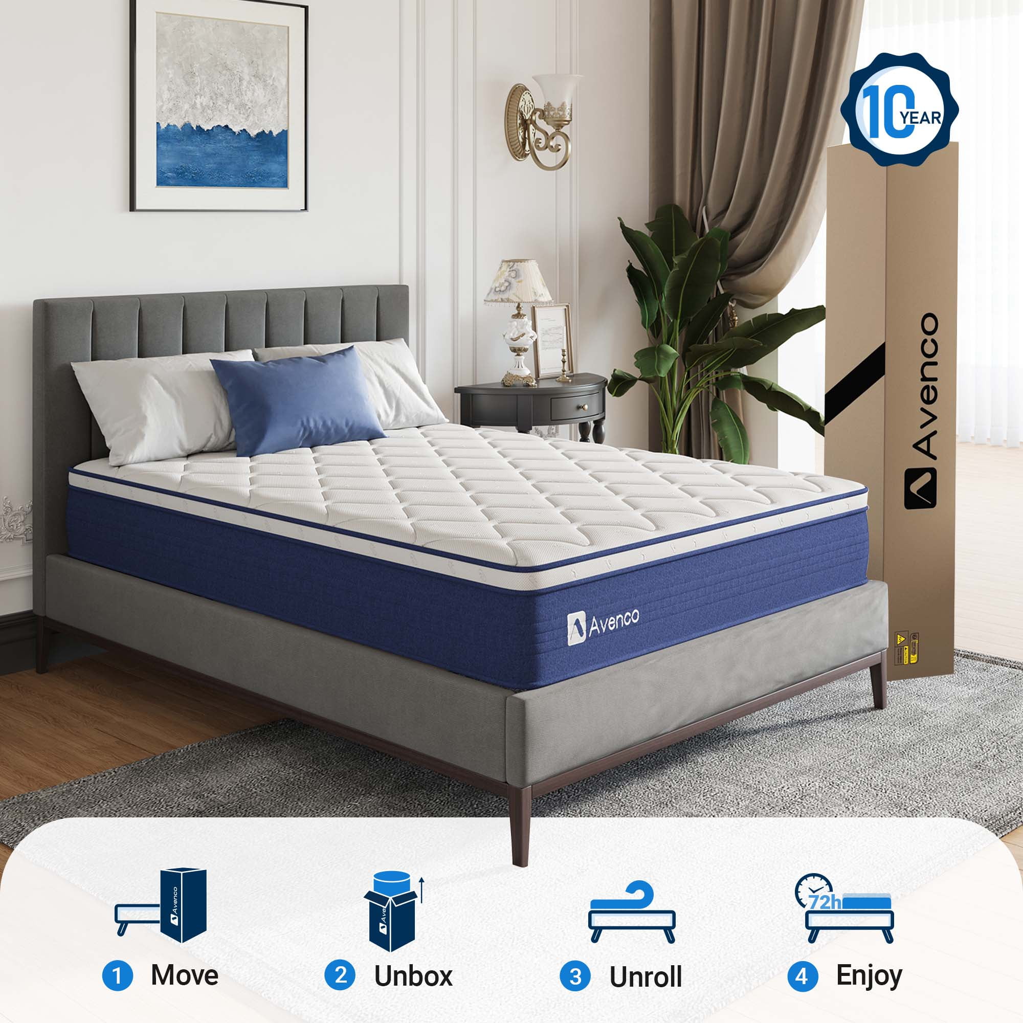 Avenco Airsea 10"Twin Size Medium Firm Support Hybrid Mattress, Motion isolation Pressure Relif, CertiPUR-US - Image 6
