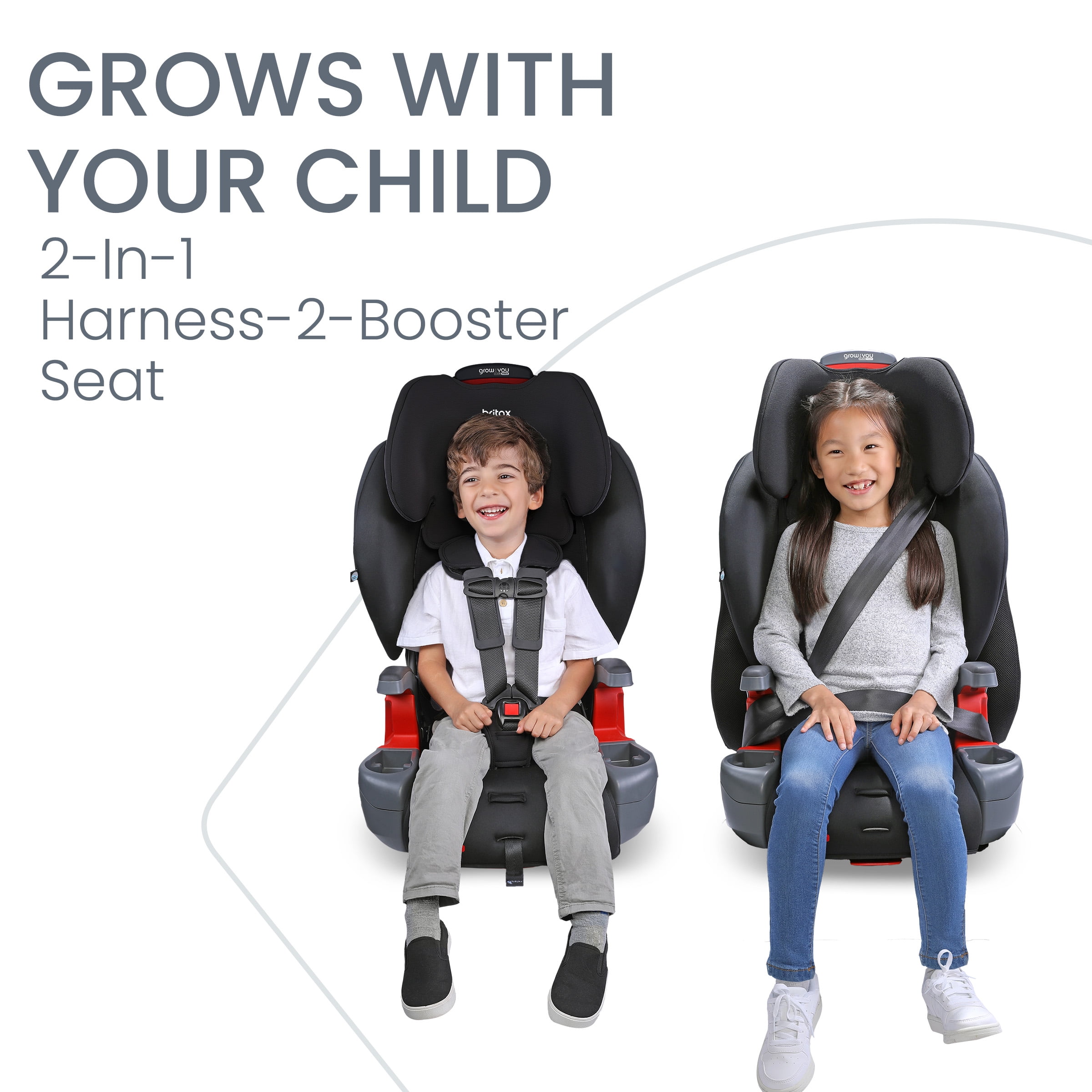 Britax Grow With You ClickTight Harness-2-Booster Car Seat, 2-in-1 High Back Booster, Black Contour - Image 2