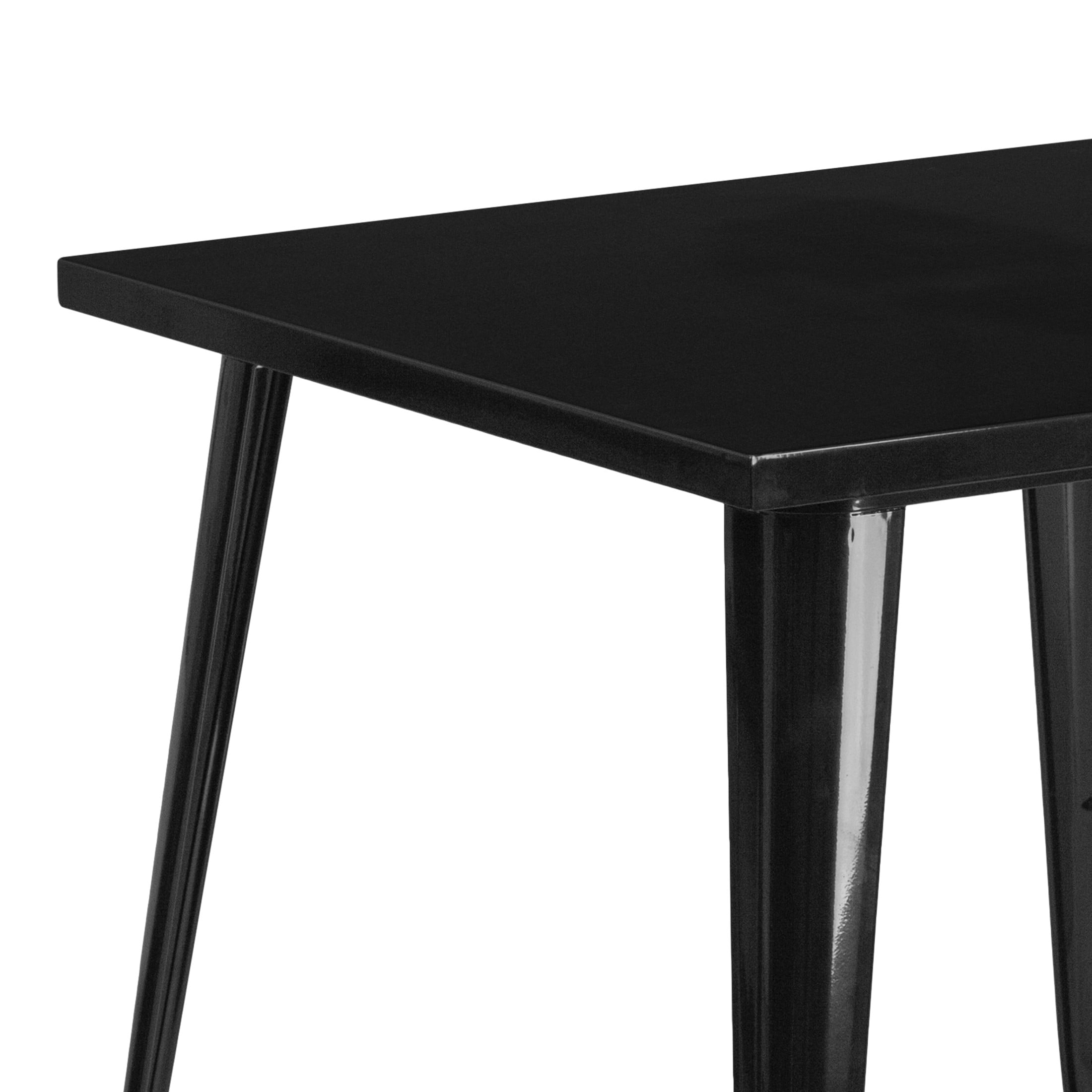Flash Furniture Toby Commercial Grade 31.75" Square Black Metal Indoor-Outdoor Table - Image 4