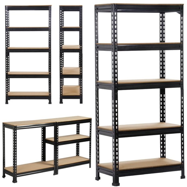 Alden Design 3 Pack 5 Tiers Metal Storage Shelf, Black - Image 2