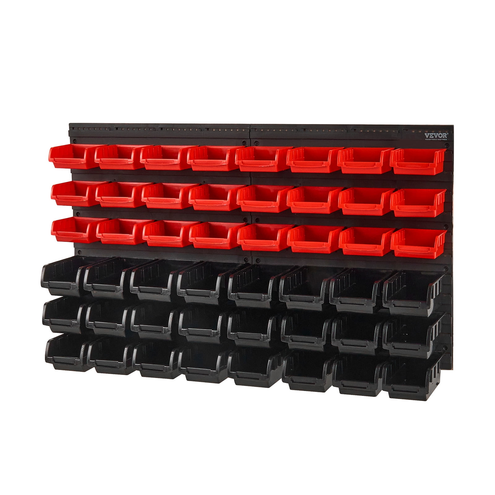 KFFKFF Wall Mounted Storage Bins Small Parts Organizer Garage Tool Rack 48 Bins - Image 3