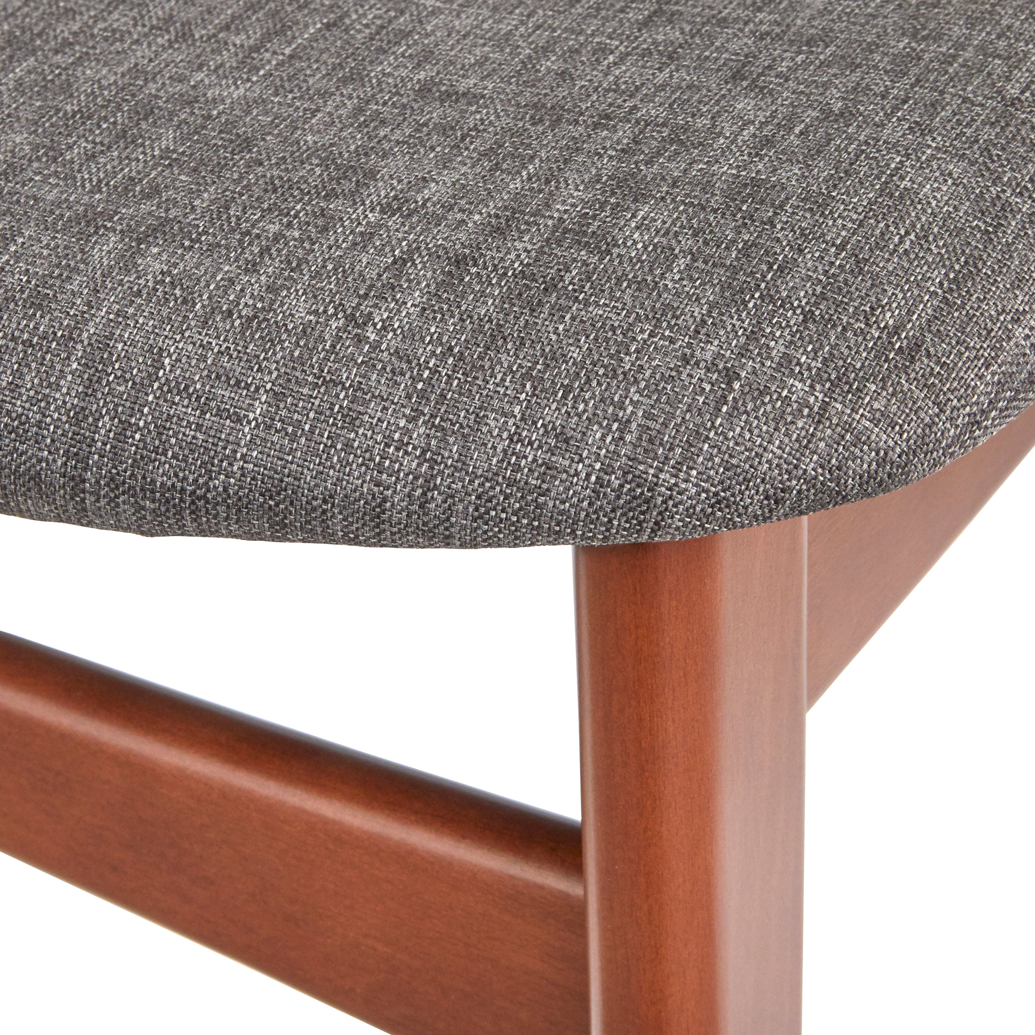 TMS Dafina Indoor Dining Chair, Set of 2, Walnut/Dark Gray - Image 3