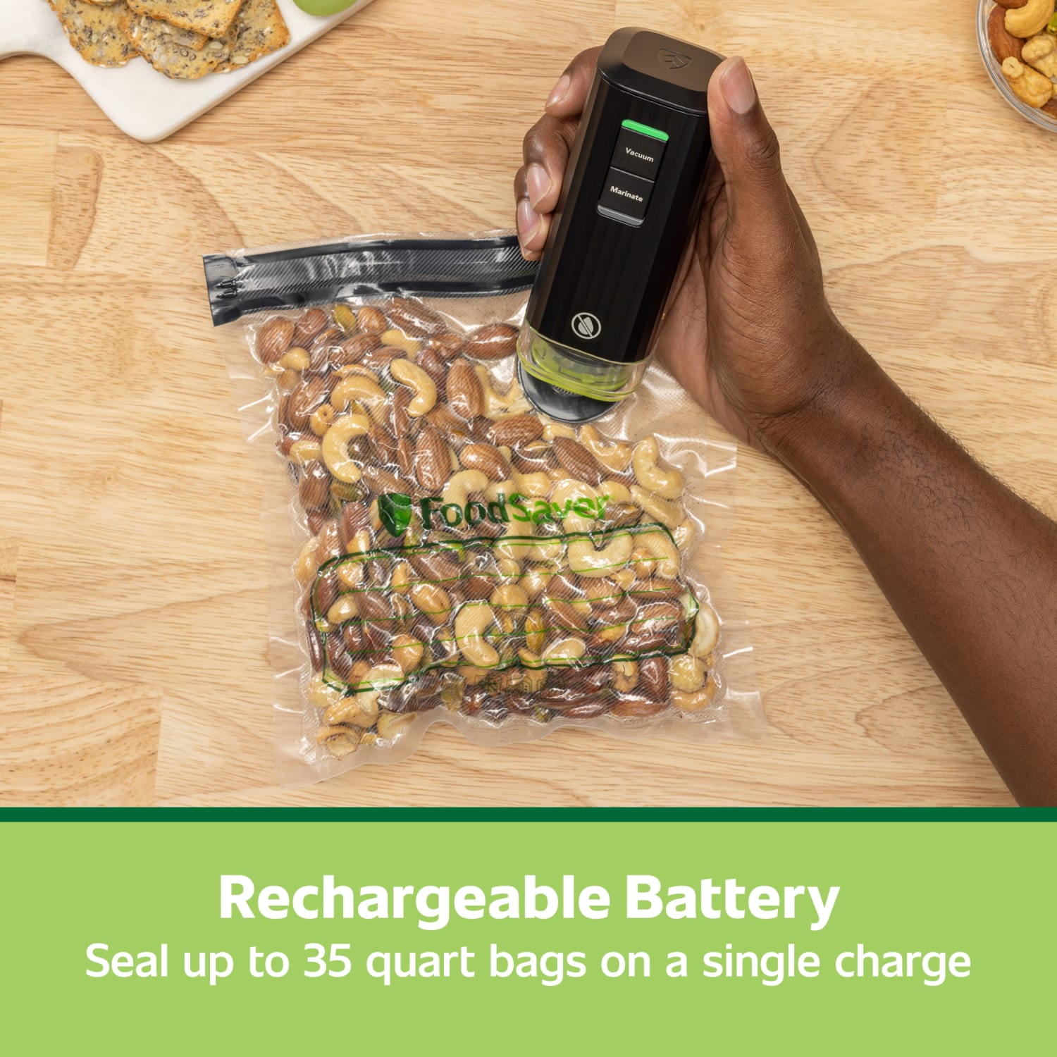 (2 pack) FoodSaver Handheld+ 2-in-1 Vacuum Sealing System, Handheld and Countertop Vacuum Sealer, Matte Black - Image 7