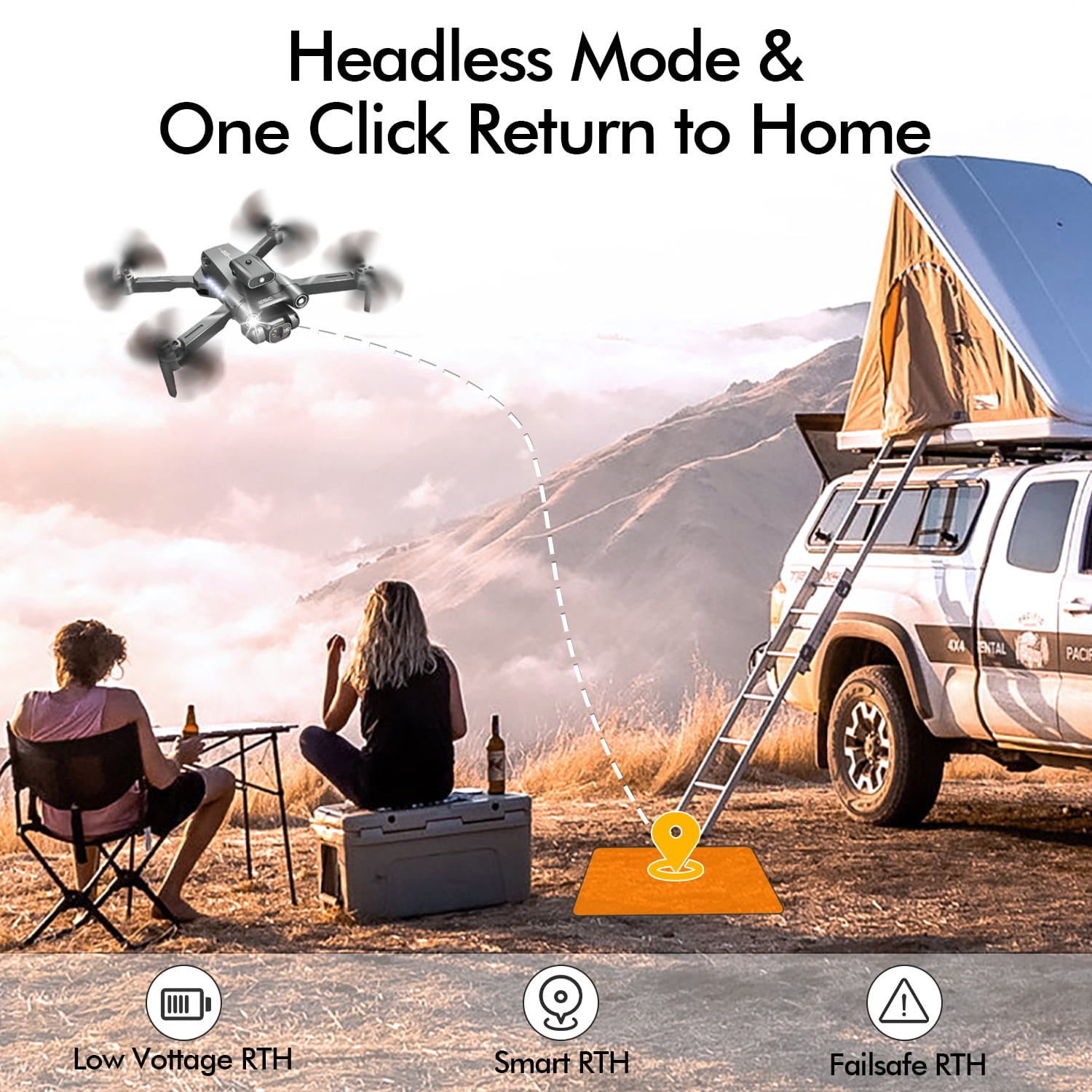 Hot Bee Foldable Aerial Drones, 1080p Ajustable Dual Camera & 3 Batteries, Brushless FPV Quadcopter UAV, Optical Flow, 360° Obstacle Avoidance, Waypoint Fly, Christmas Toy Gift for Adults & Kids - Image 9