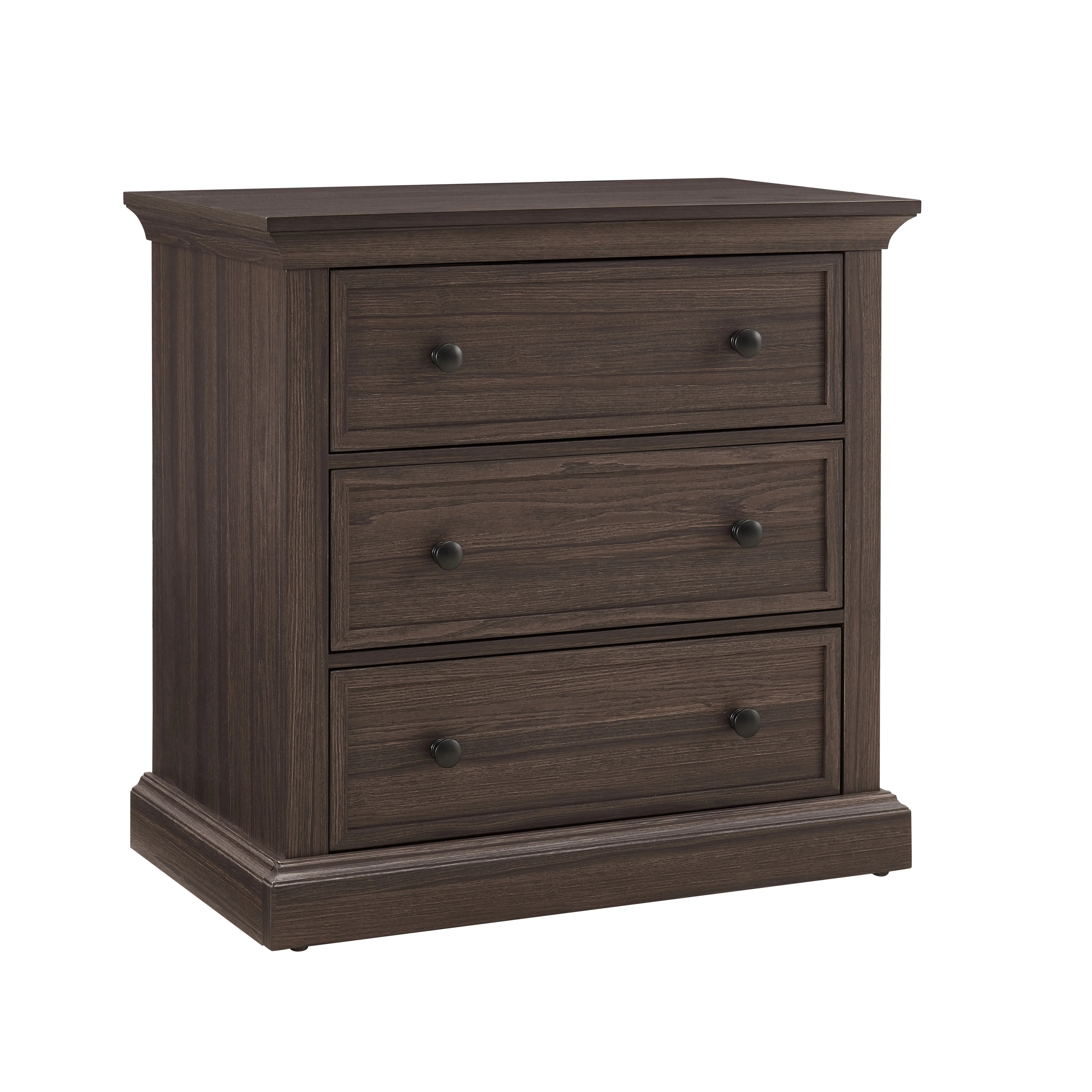Better Homes & Gardens Canton 3-Drawer Nightstand with USB Port for Bed Room, Tobacco Oak Finish - Image 6
