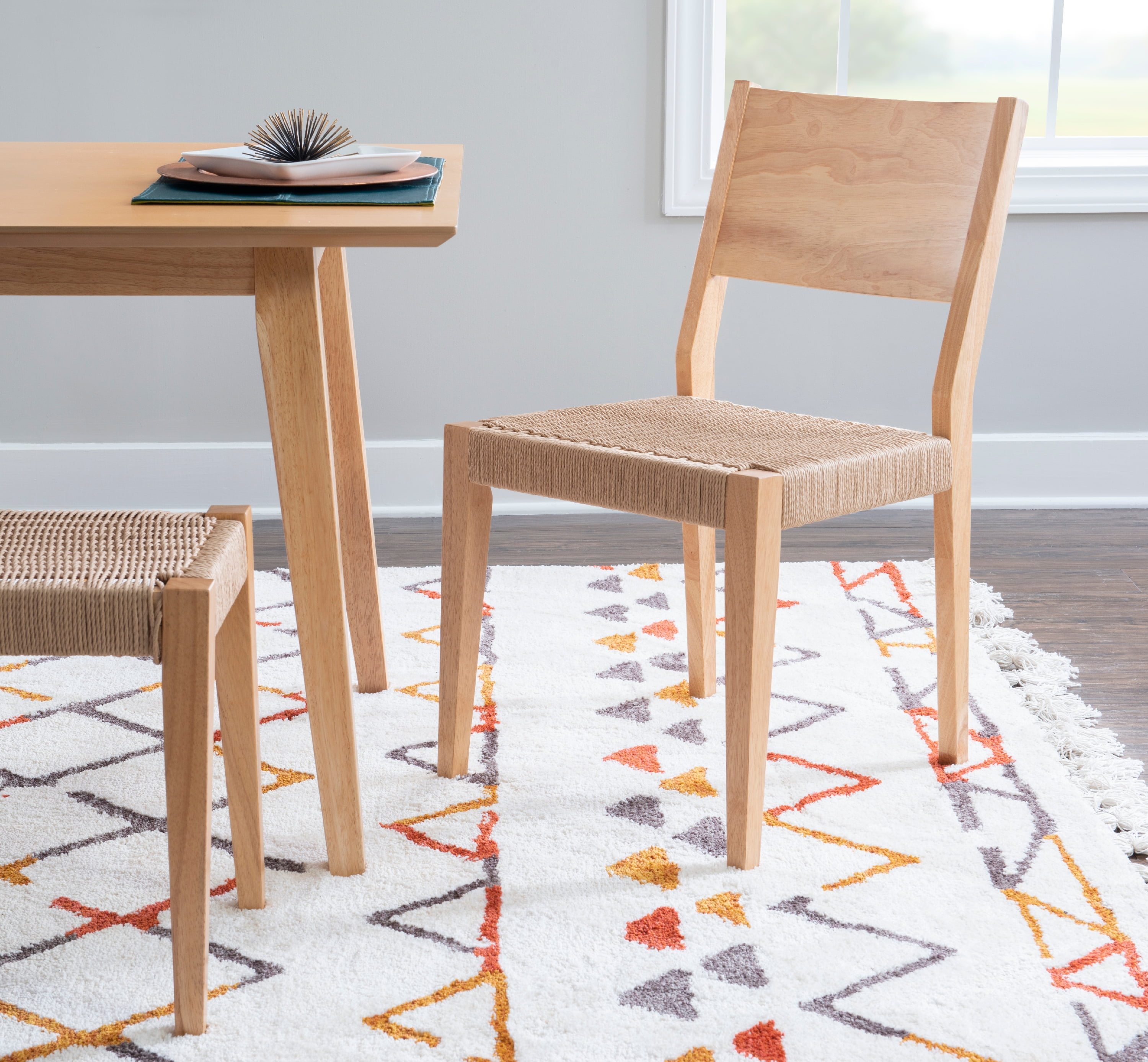 Holden Dining Chair, Set of 2, Natural with Handwoven Rope Seat - Image 6