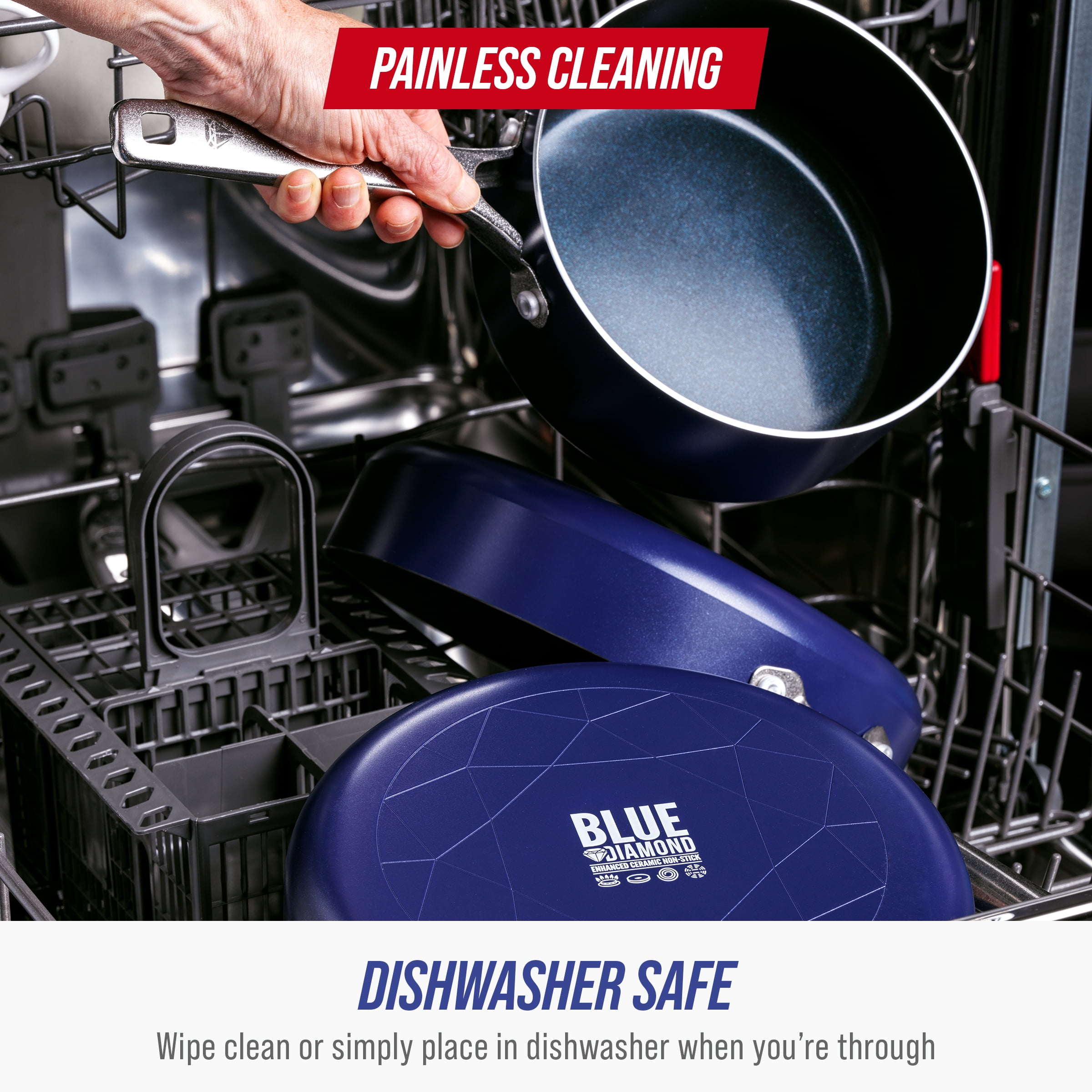 Blue Diamond 12-Piece Ceramic Nonstick Cookware Set – Toxin-Free, Dishwasher Safe, Oven Safe, Nonstick - Image 8