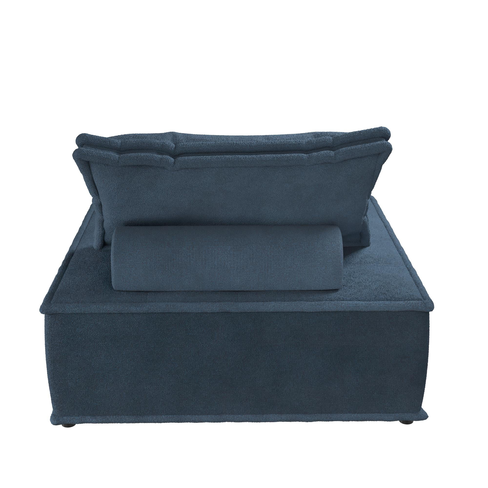 DHP Paloma Upholstered Single Sofa Chair, Textured Navy Fabric - Image 9