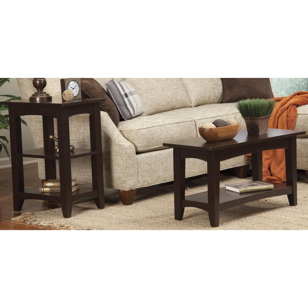 Alaterre Furniture Shaker Cottage 2-Shelf End Table, Chocolate Finish - Image 3