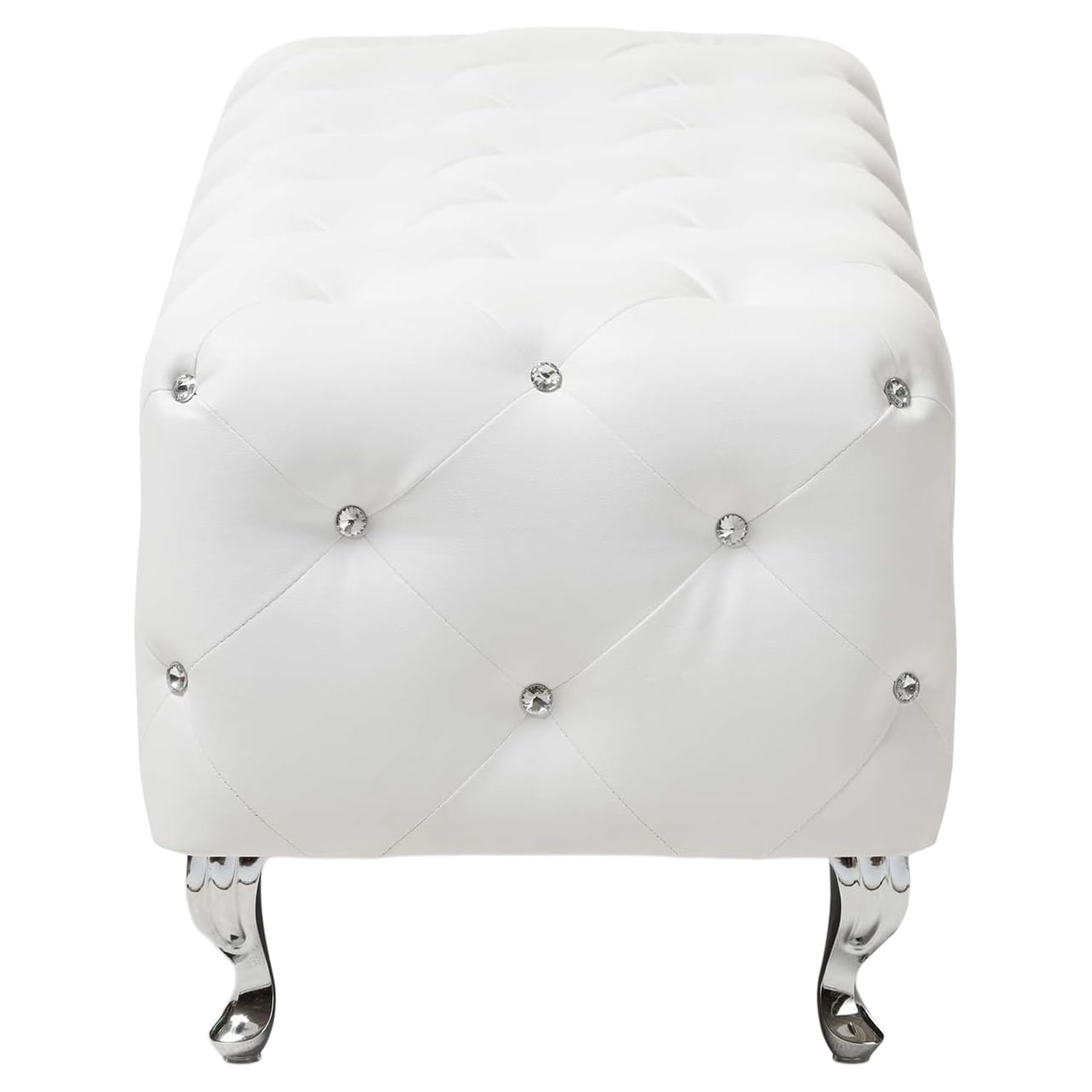 Baxton Studio Stella Crystal Tufted Leather Modern Bench, Multiple Colors - Image 10