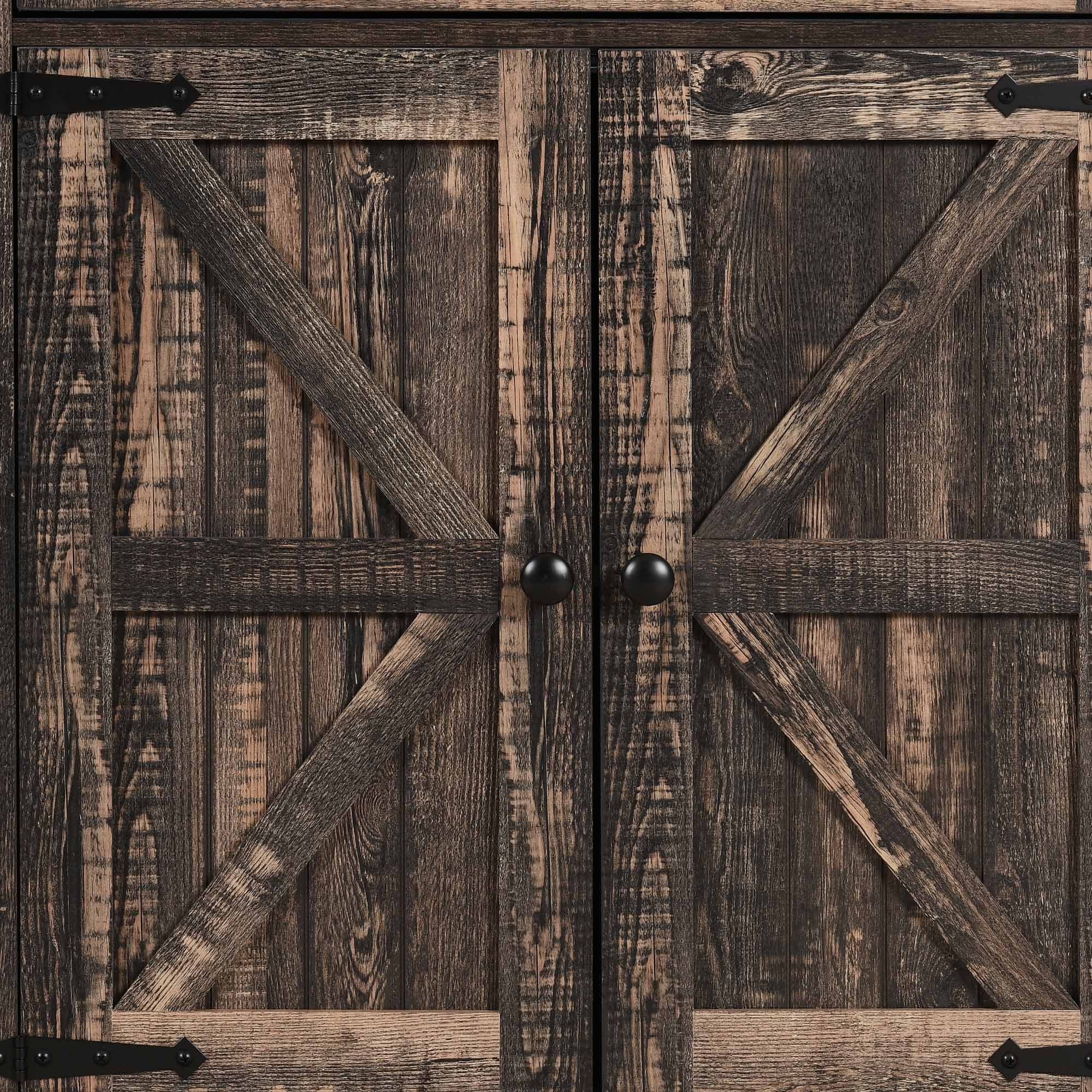 Dextrus Kitchen Pantry Cabinet with Doors and Drawer, Pantry Cabinet with Adjustable Shelves for Kitchen, Living Room, Dining Room, Dark Oak - Image 10