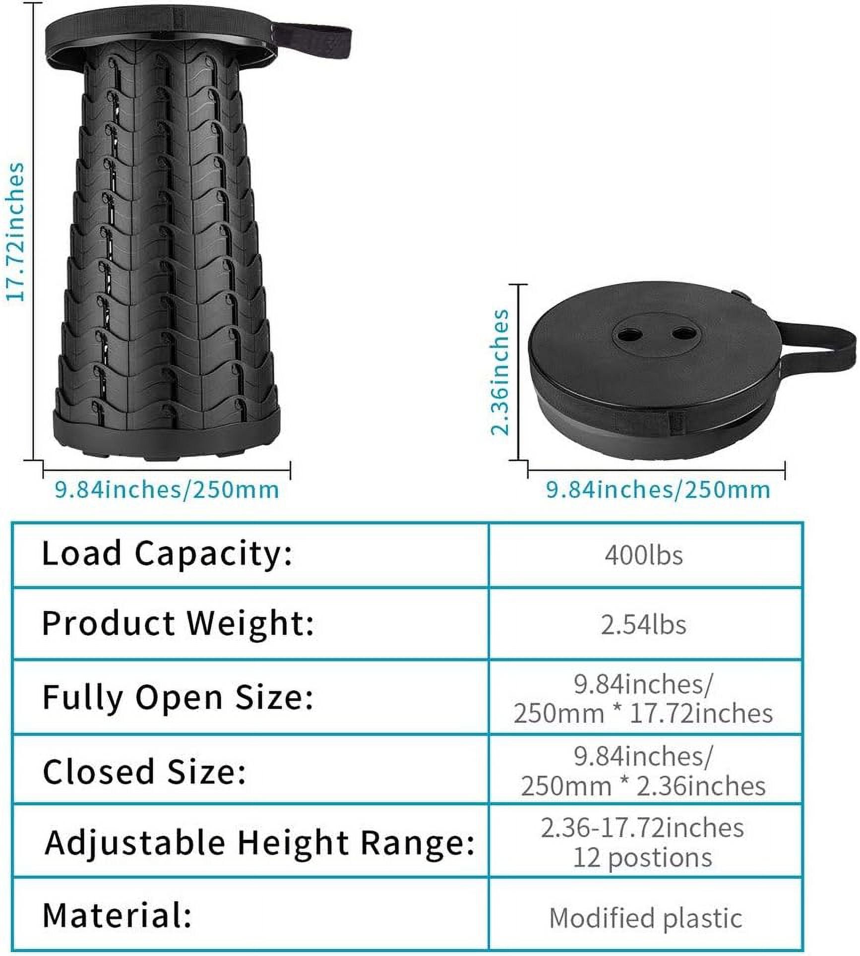 KAERMU Upgraded Folding Stool, Lightweight and Sturdy Fish Scale Structure, for Camping, Black - Image 6