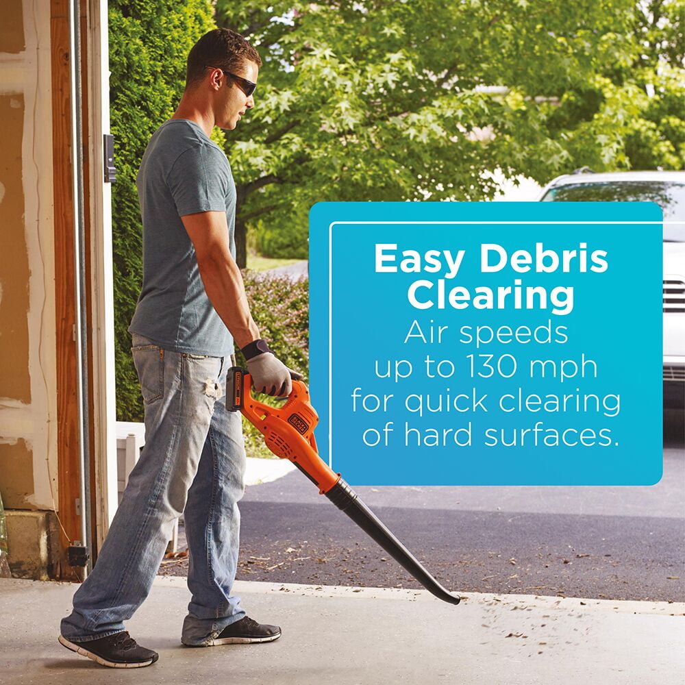 BLACK+DECKER 20V Cordless Leaf Blower, 1.5Ah, Lithium Ion Battery and Charger Included - Image 3