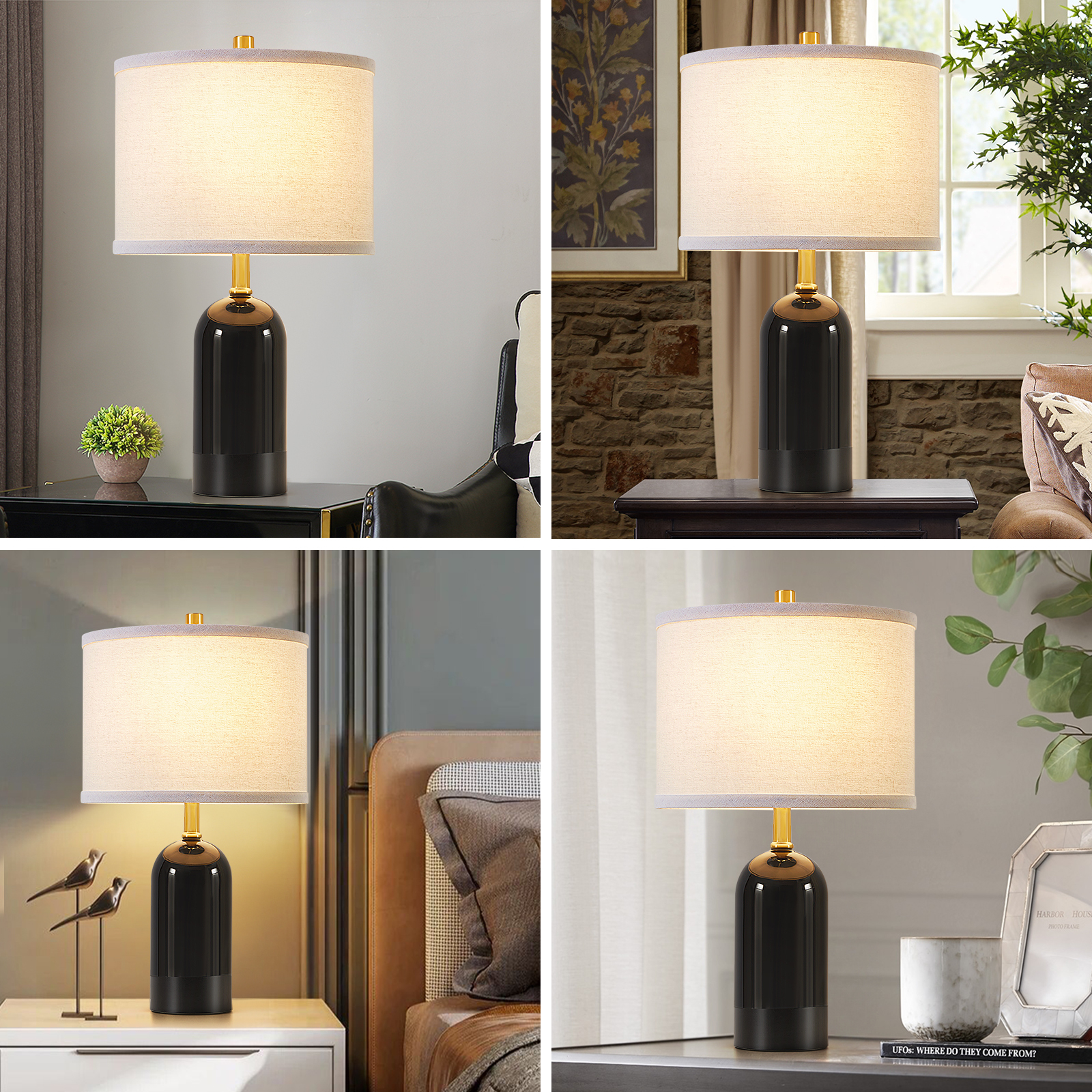 NATYSWAN Modern Ceramic Table lamp Set of 2, 3 Color Temperature Bedside lamp 21.5" Tall Nightstand Lamp End Table Lamps for Living Room Bedroom (Bulbs Included) - Image 4