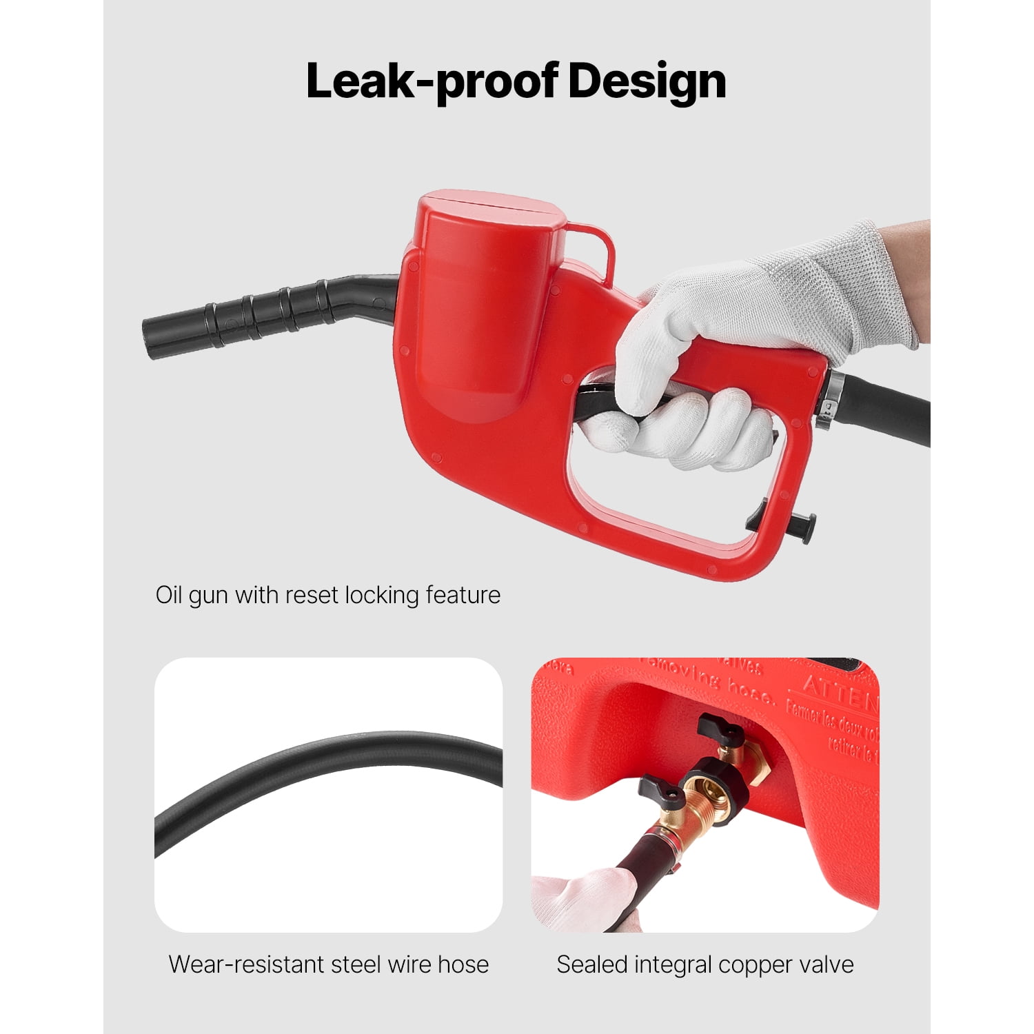 KFFKFF Fuel Carrier, 15-Gallon Capacity, Mobile Fuel Reservoir with Gravity & Manual Pump Options, Wheeled Fuel Storage Unit, 10 ft Transfer Hose & Hand-Operated Pump, Fuel Trolley for Motorboats - Image 7