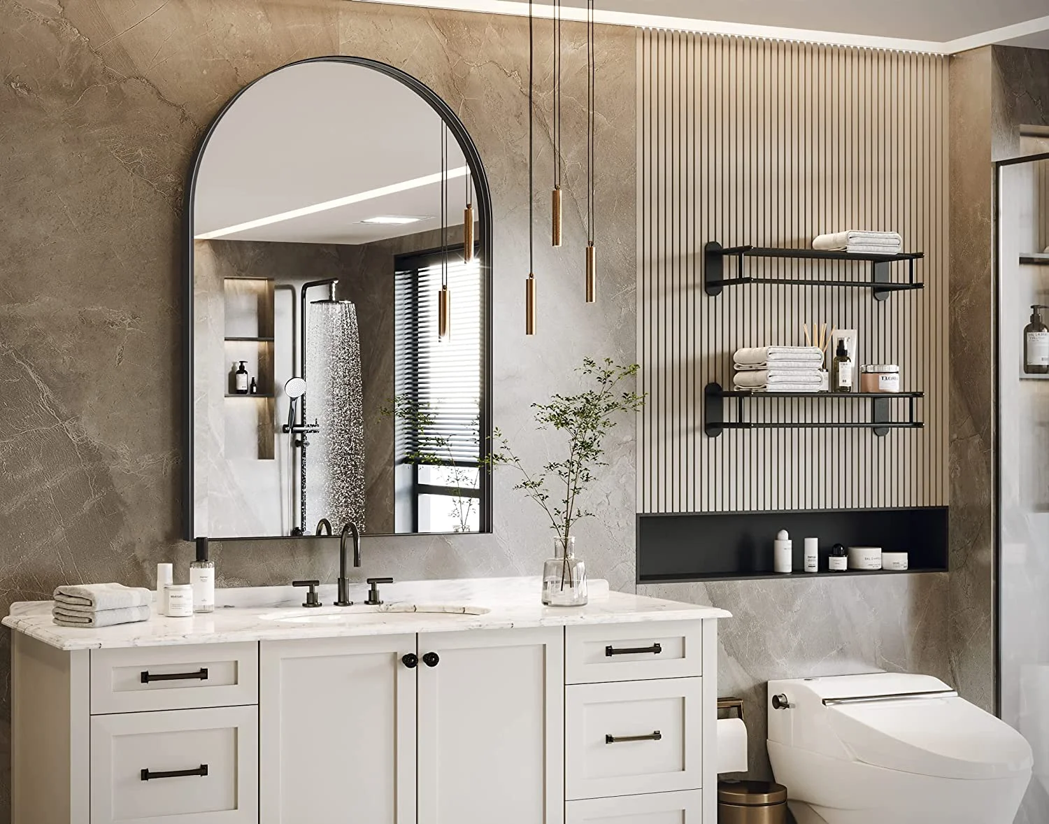 24x36 Inch Oval Pill-Shape Wall Mirror with Black Metal Frame for Bathroom, Bedroom, Living Room - Image 8