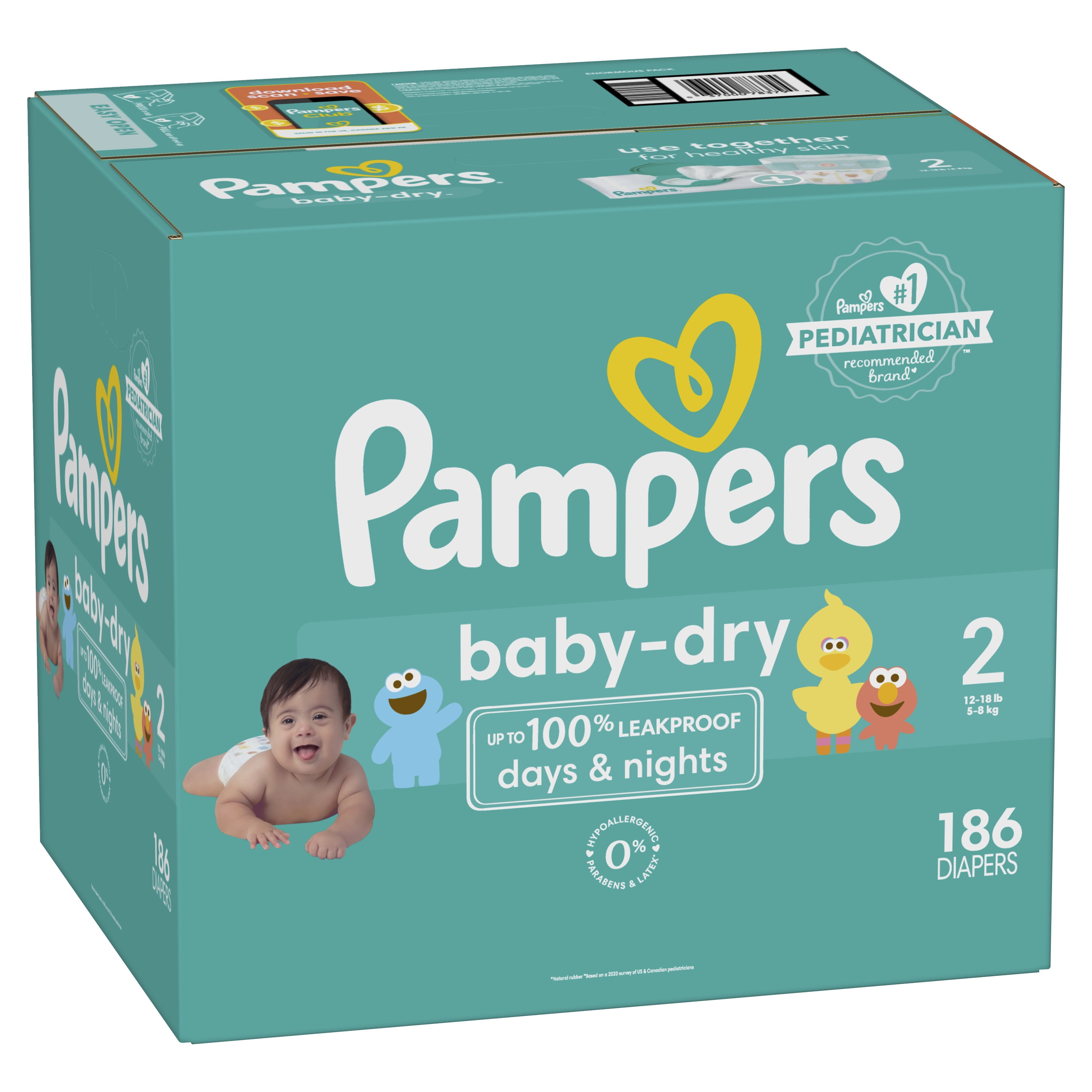 Pampers Baby Dry Diapers Size 2, 186 Count (Select for More Options) - Image 11