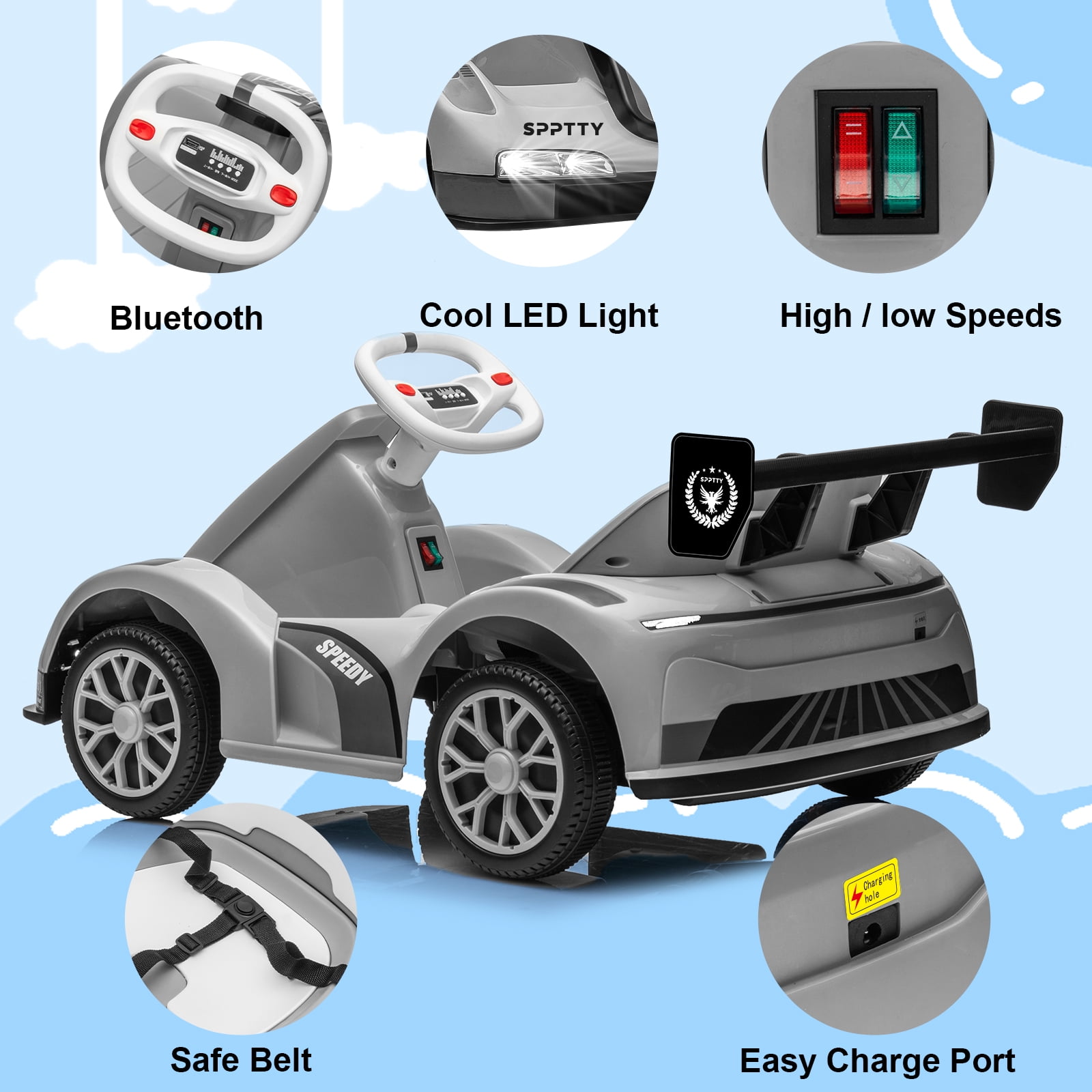 12V Electric Go-kart, Boys and Girls can Take in the Children's Toy Car, Equipped with a Remote Control and USB interface, with Music and Story Functions, A Children's Transportation Toy Gift - Image 6