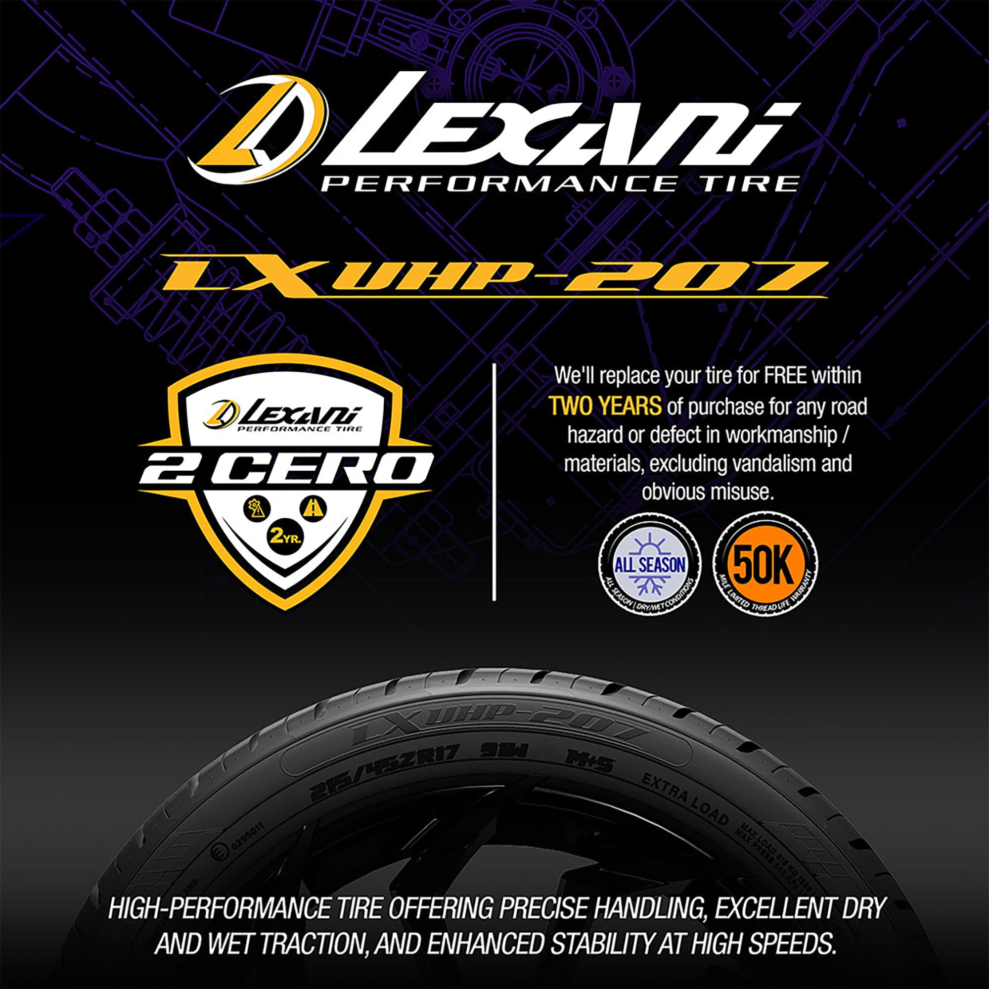 Lexani LXUHP-207 UHP All Season 255/35ZR18 94W XL Passenger Tire - Image 5