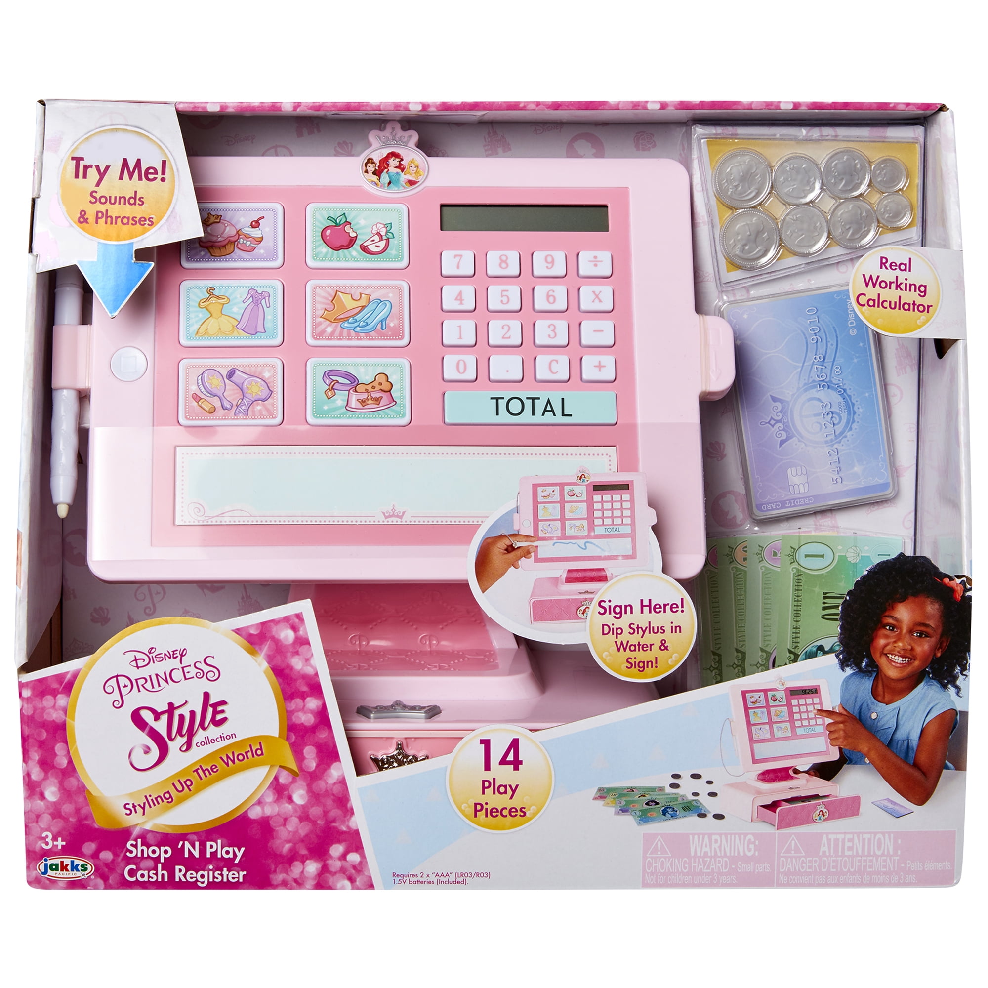 Disney Princess Style Collection Shop and Play Cash Register Includes Sounds and Phrases & 14 Pieces - Image 5