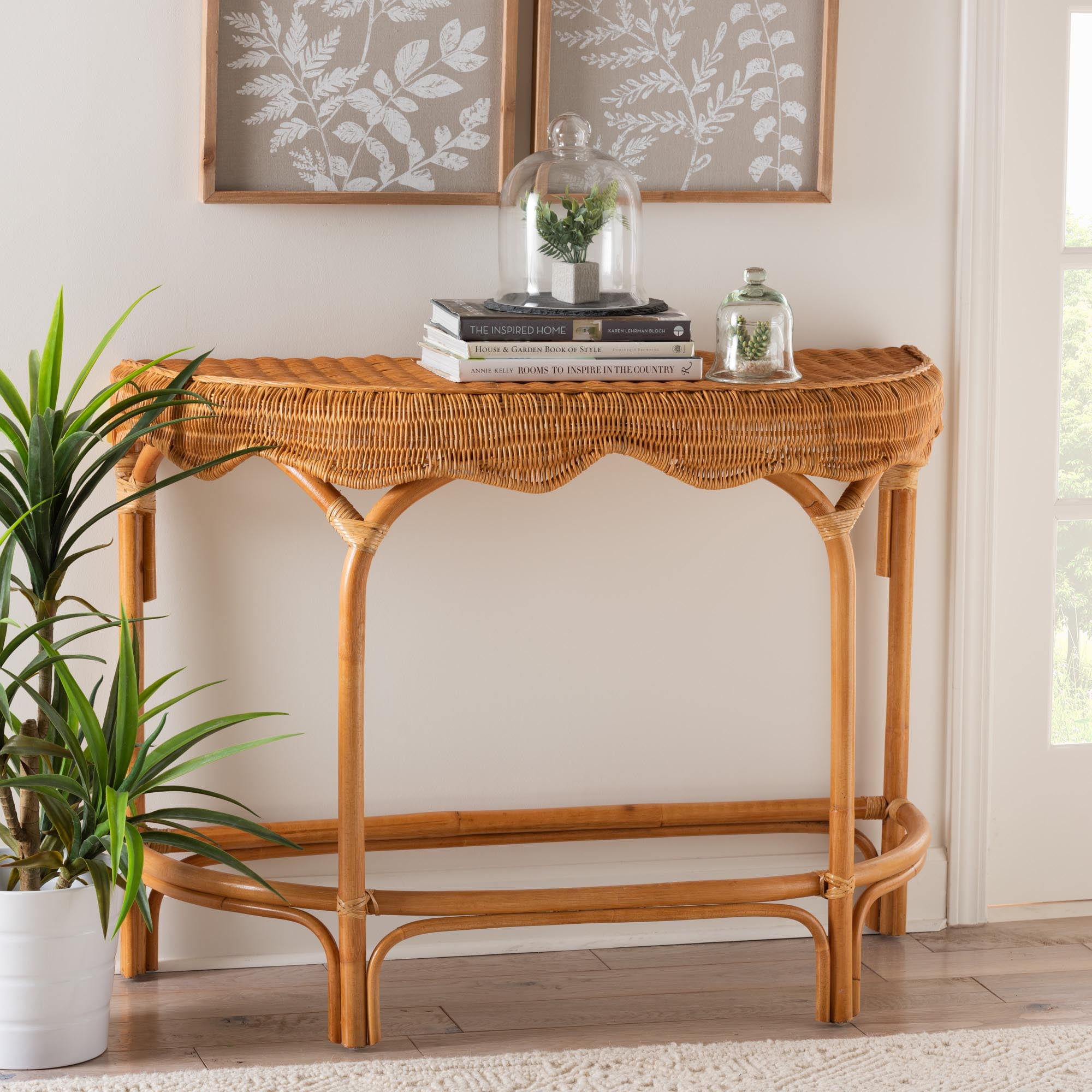 bali & pari Wakana Rattan BOHO Console Tables, Natural Brown - Image 2