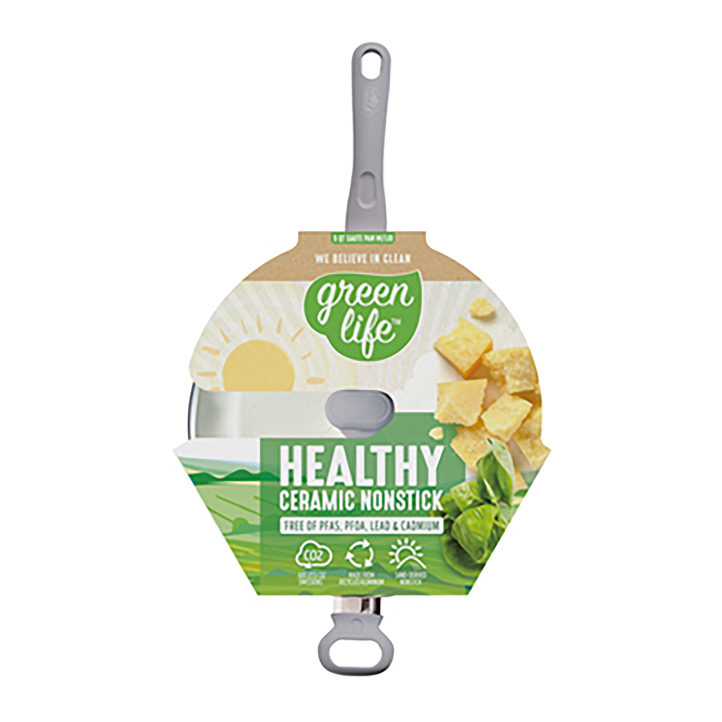 GreenLife Savory Ceramic Nonstick Gray 5 Quart Saute Pan - Image 2