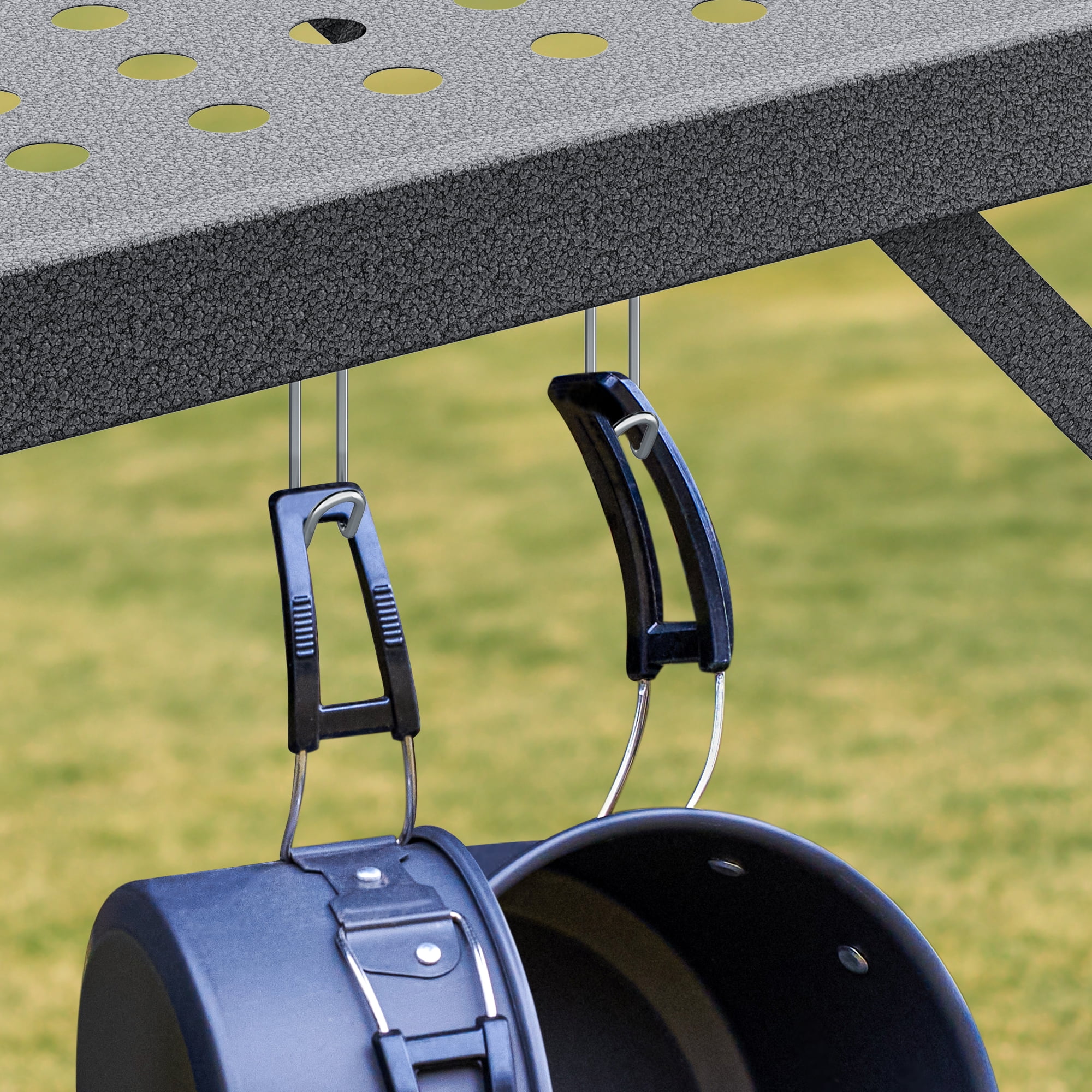 Dextrus Portable Folding Grill Table, 6Ft Metal Outdoor Table with Mesh Surface, 2-in-1 Design for Camping, BBQ, Picnic, Black - Image 5