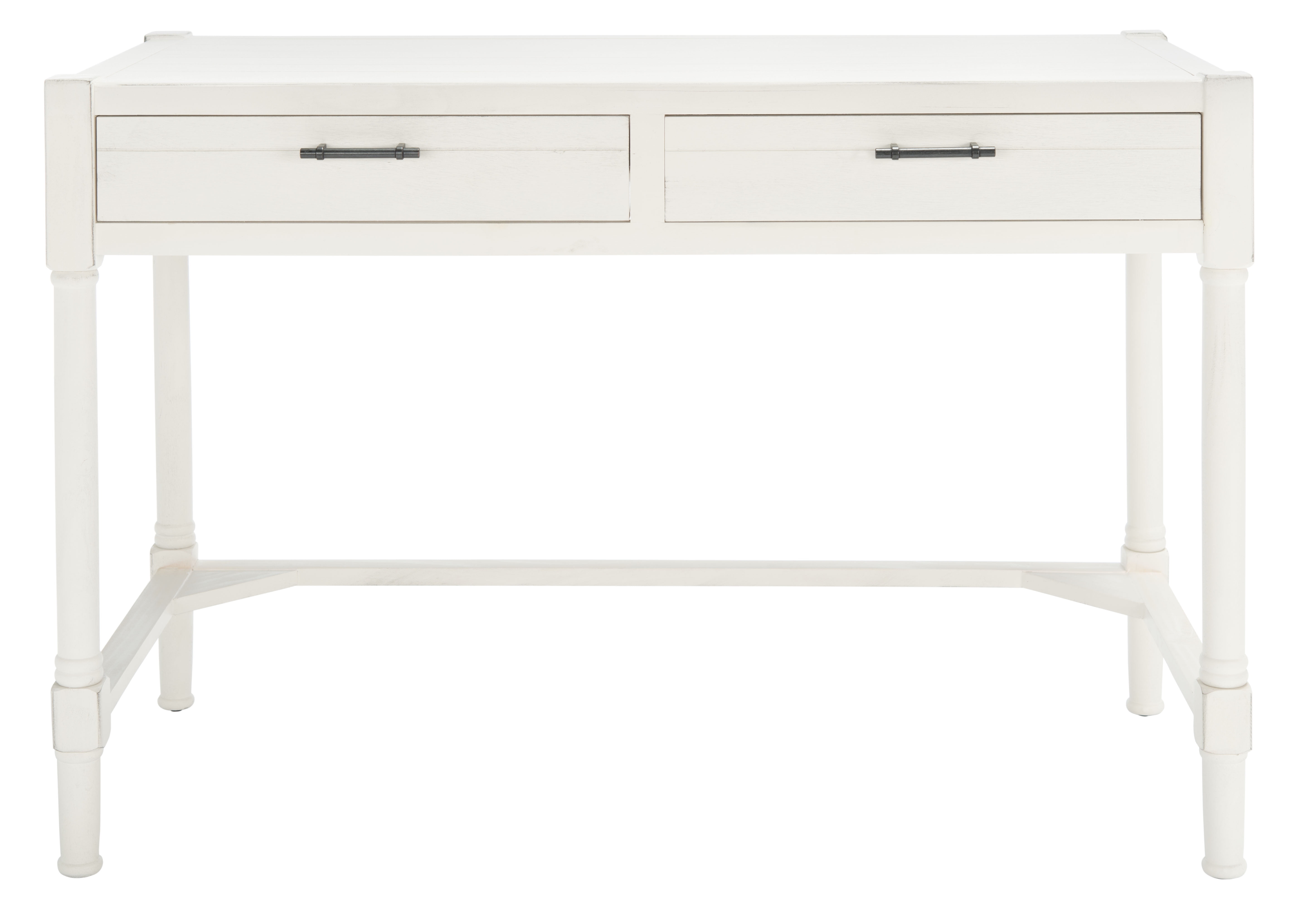 SAFAVIEH Filbert Solid Retro 2-Drawer Writing Desk, Distressed White - Image 11