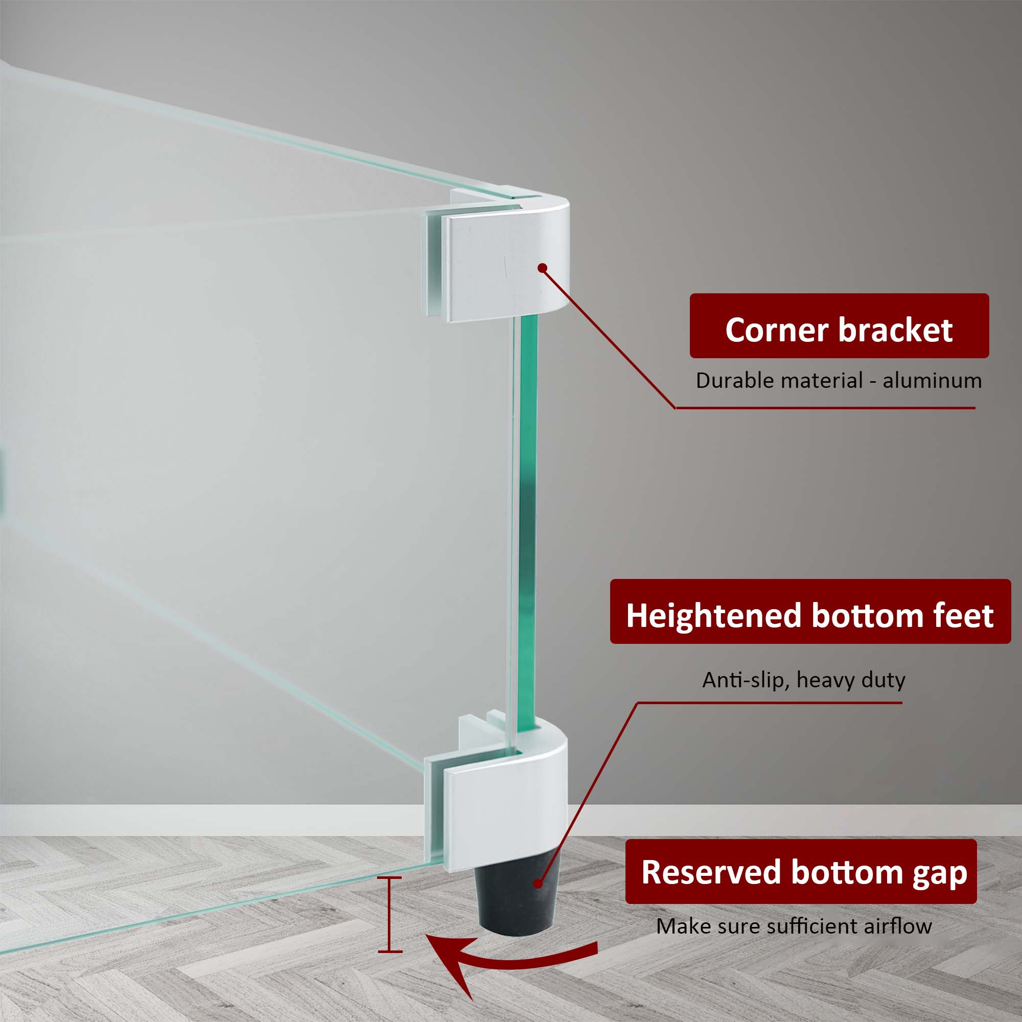 P PBAUTOS Rectangle Fire Pit Glass Wind Guard, 29"*13"*6" with 5/16" Thickened Tempered Glass for Outdoor Fire Pits Pan / Table - Image 6
