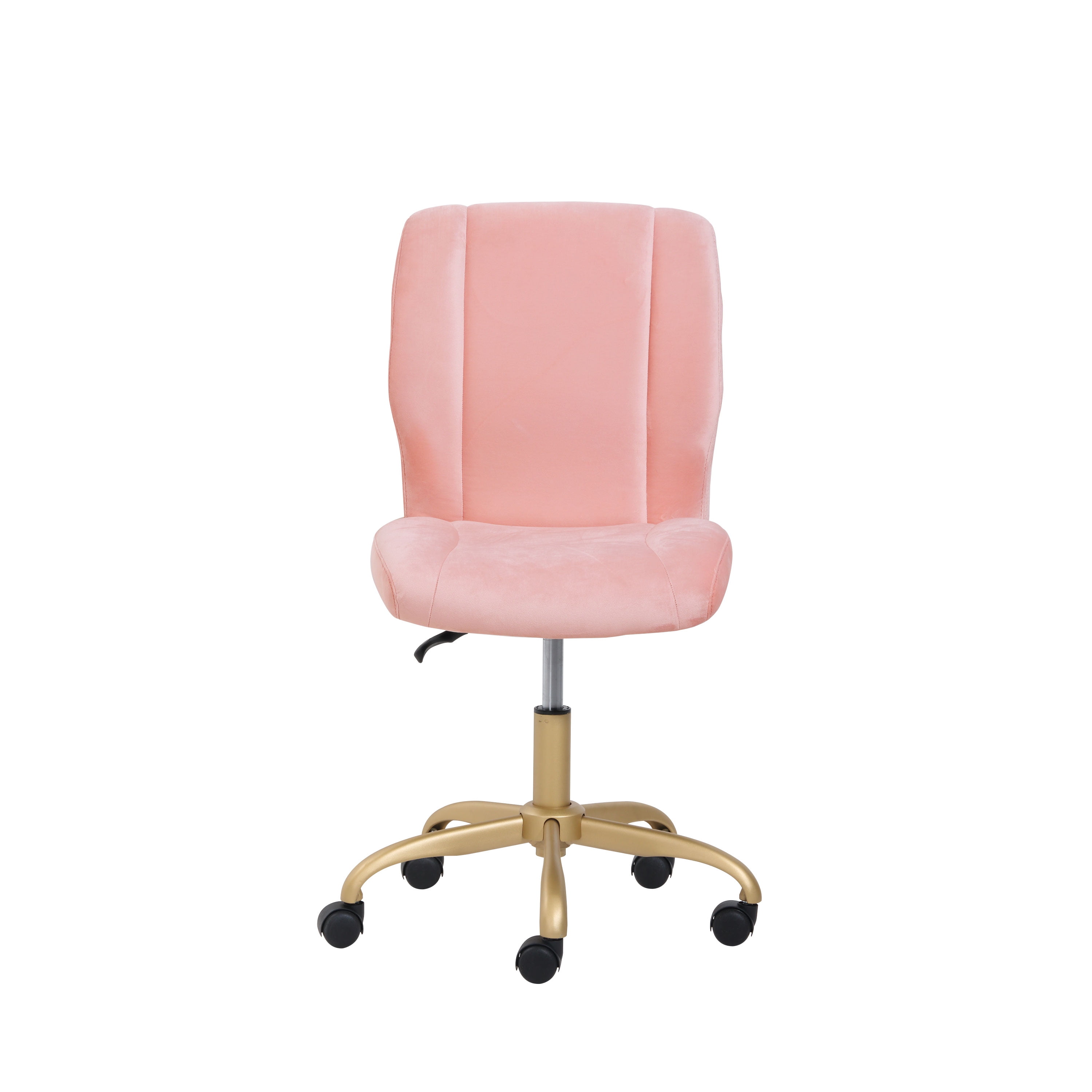 Mainstays Plush Velvet Office Chair, Blush - Image 8