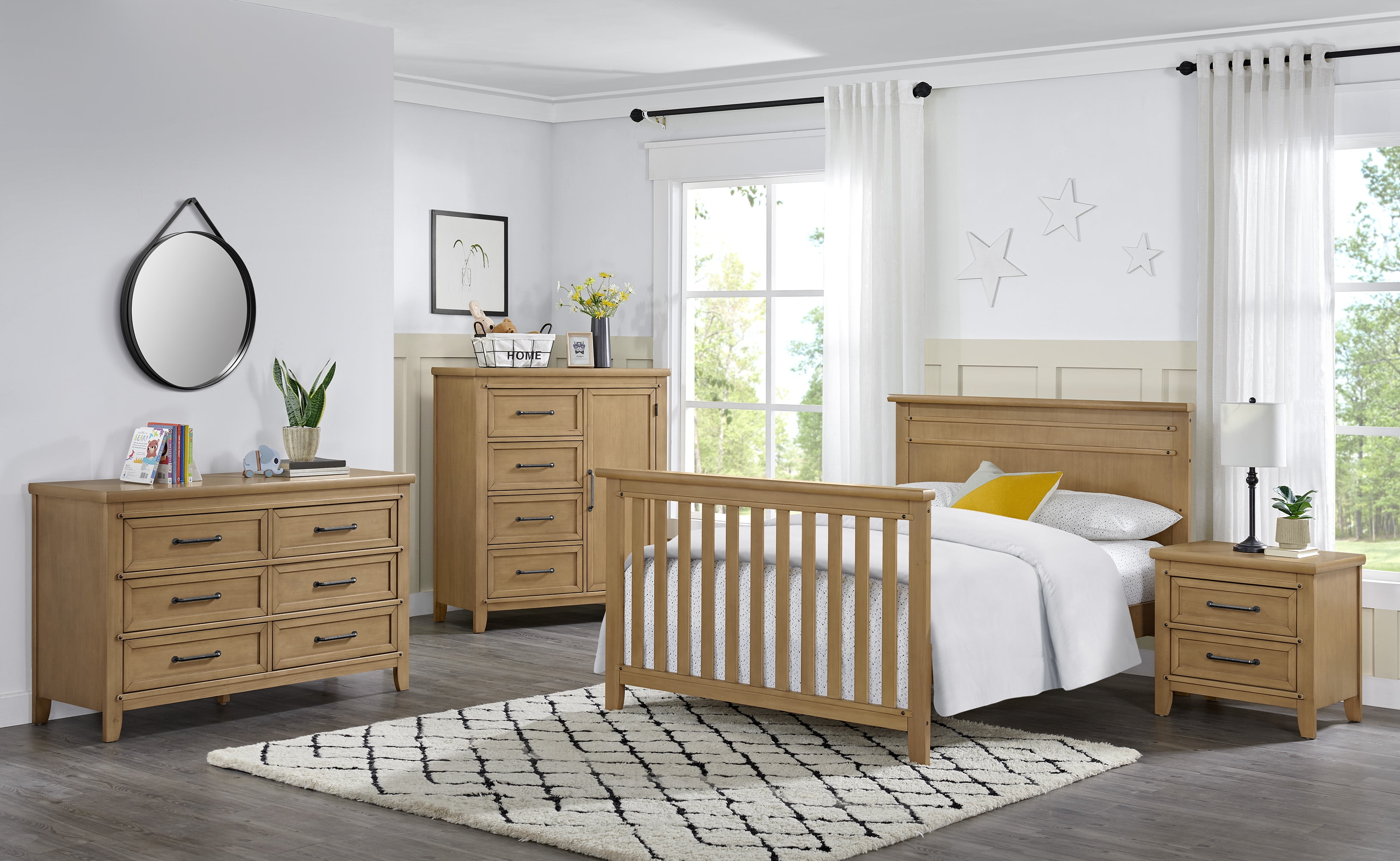 Soho Baby Morrison 4 in 1 Convertible Crib Honey Wood - Image 10