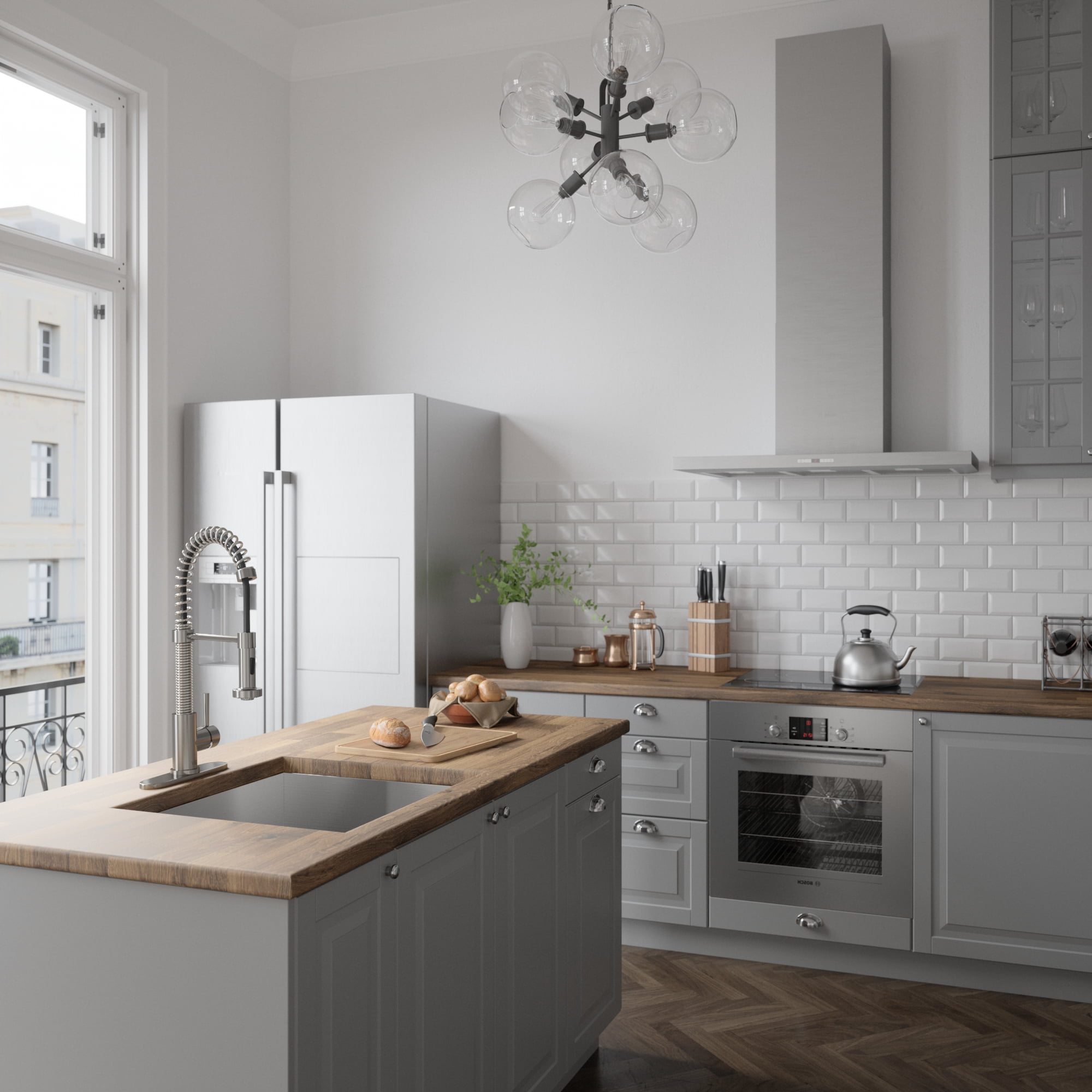 Vigo Pull-Out Spray Kitchen Faucet with Deck Plate - Image 7