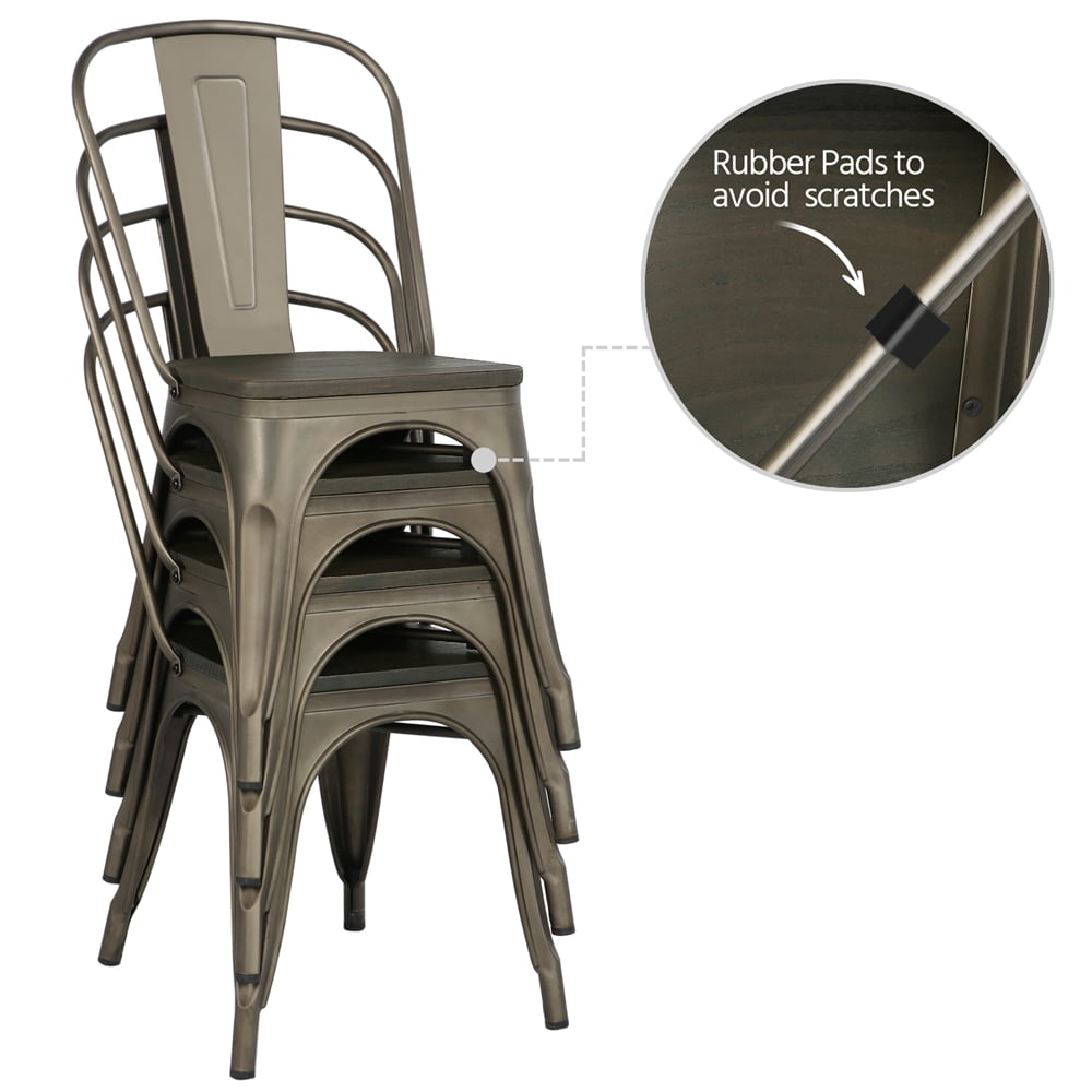 Alden Design Dining Chair, Set of 4, Gun Metal - Image 6