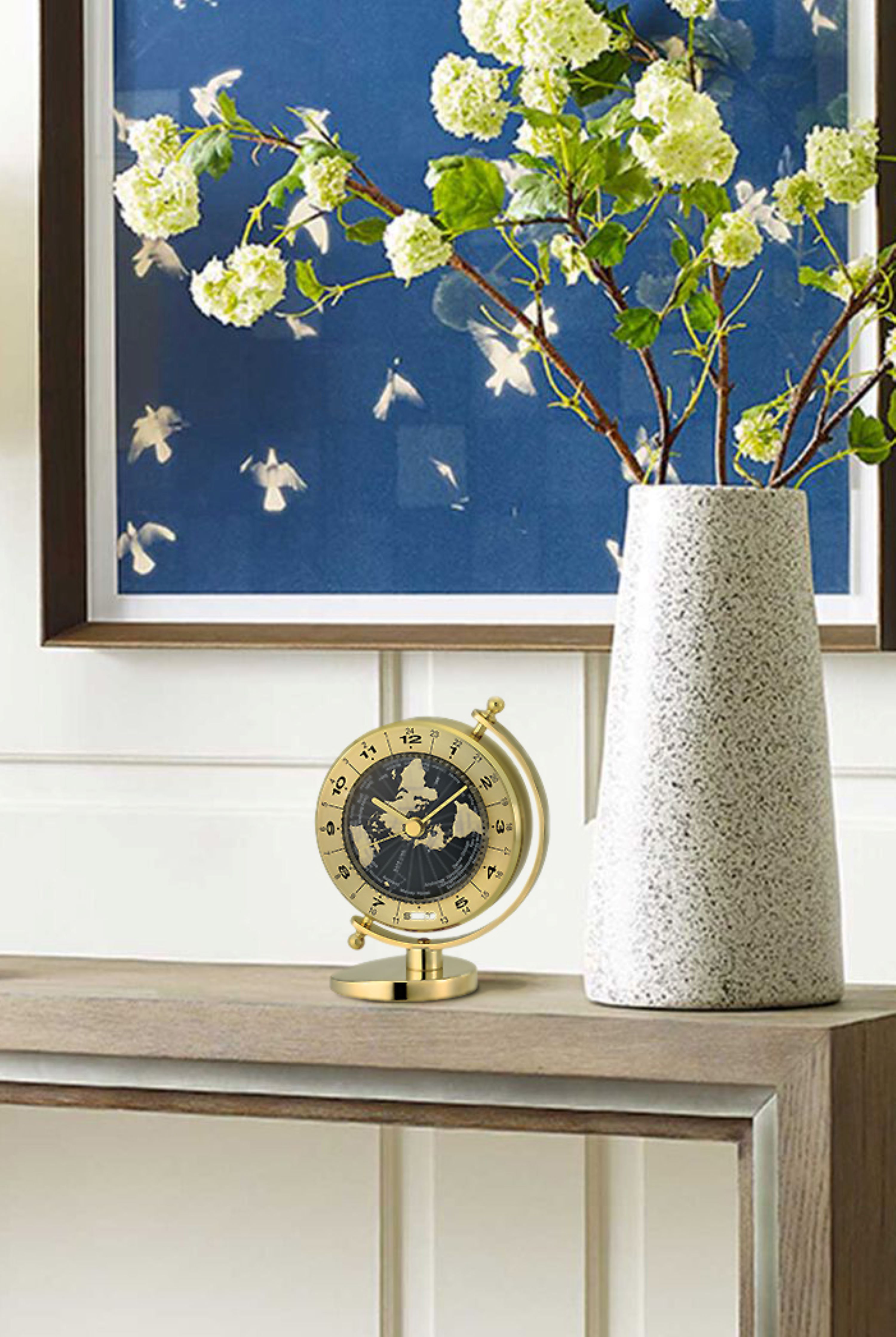 QHG106GLH Desk & Table Clock, Golden - Image 4