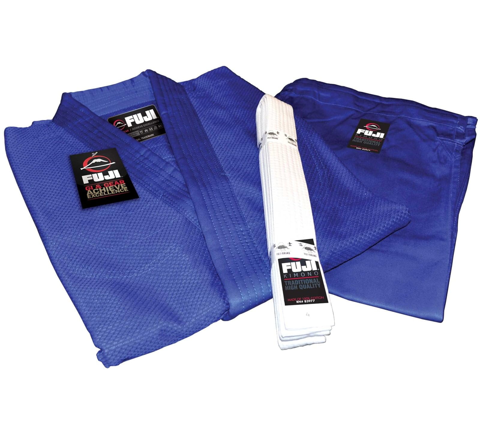 Fuji Single Weave Judo Gi Uniform - Kids & Adults Cotton Training Gi for Judo and Karate, Size 3, Blue - Image 5