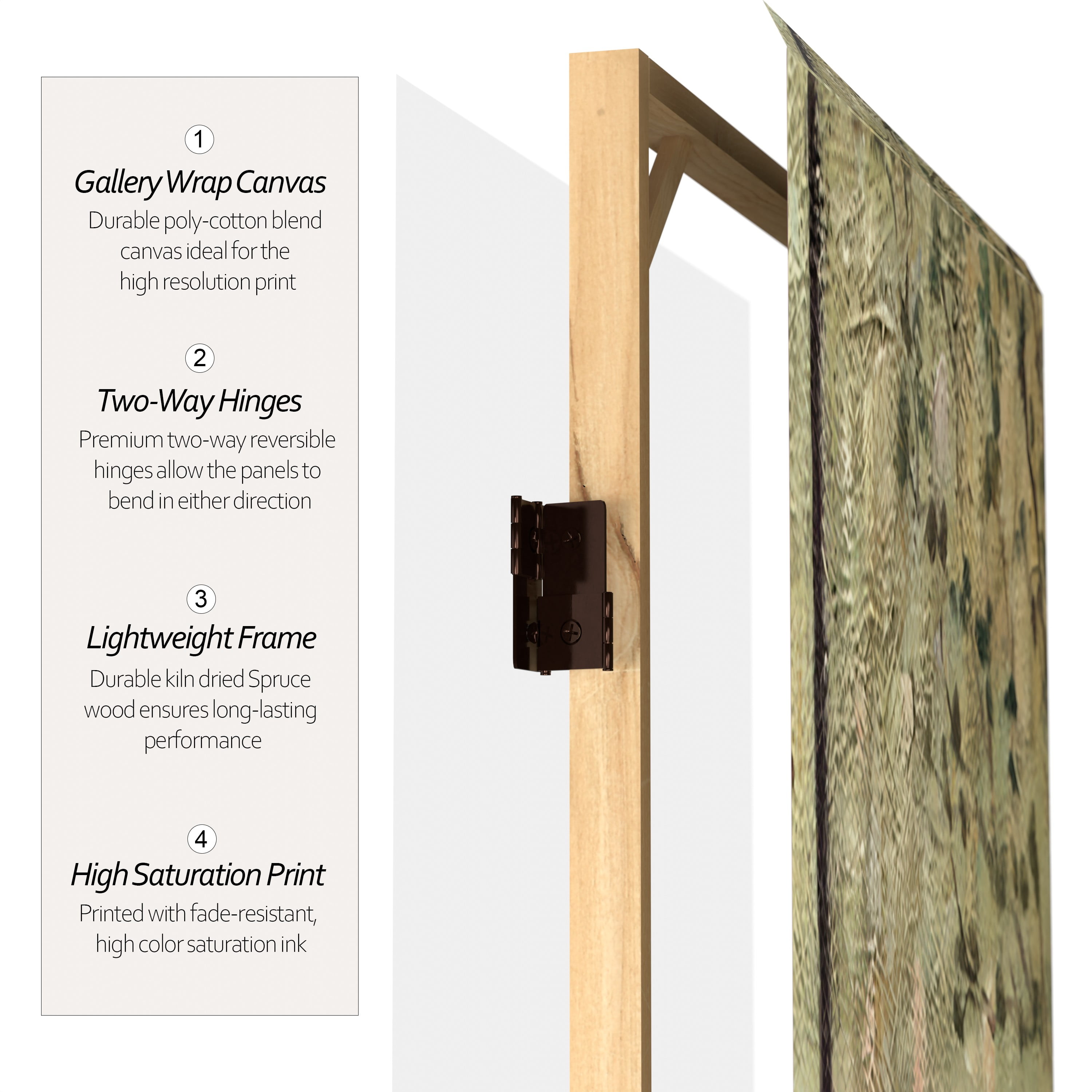 Oriental Furniture 6 ft. Tall French Cafe Canvas Room Divider - 6 Panel - Image 6