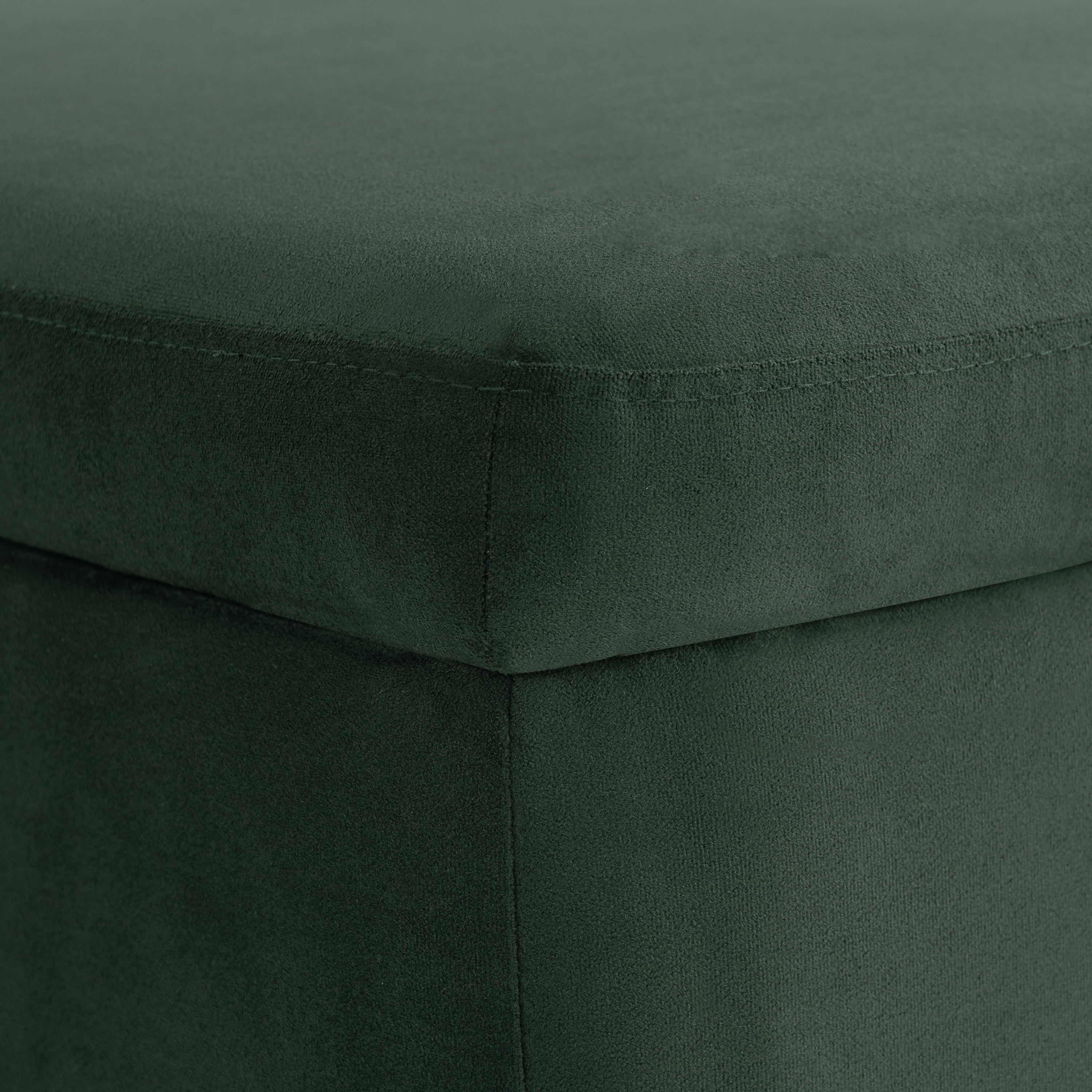 Studio Living Kingston Modern Large Storage Ottoman, Green Velvet Fabric - Image 9