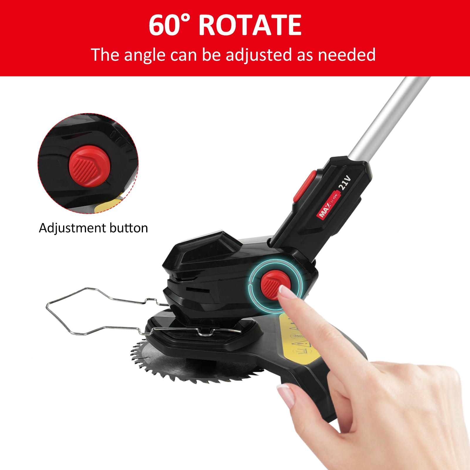 CACAGOO Electric Weed Eater Wacker, Cordless Electric Grass Trimmer, Grass String Trimmer, Weed Lawn Edger Eater for Garden and Yard - Image 8