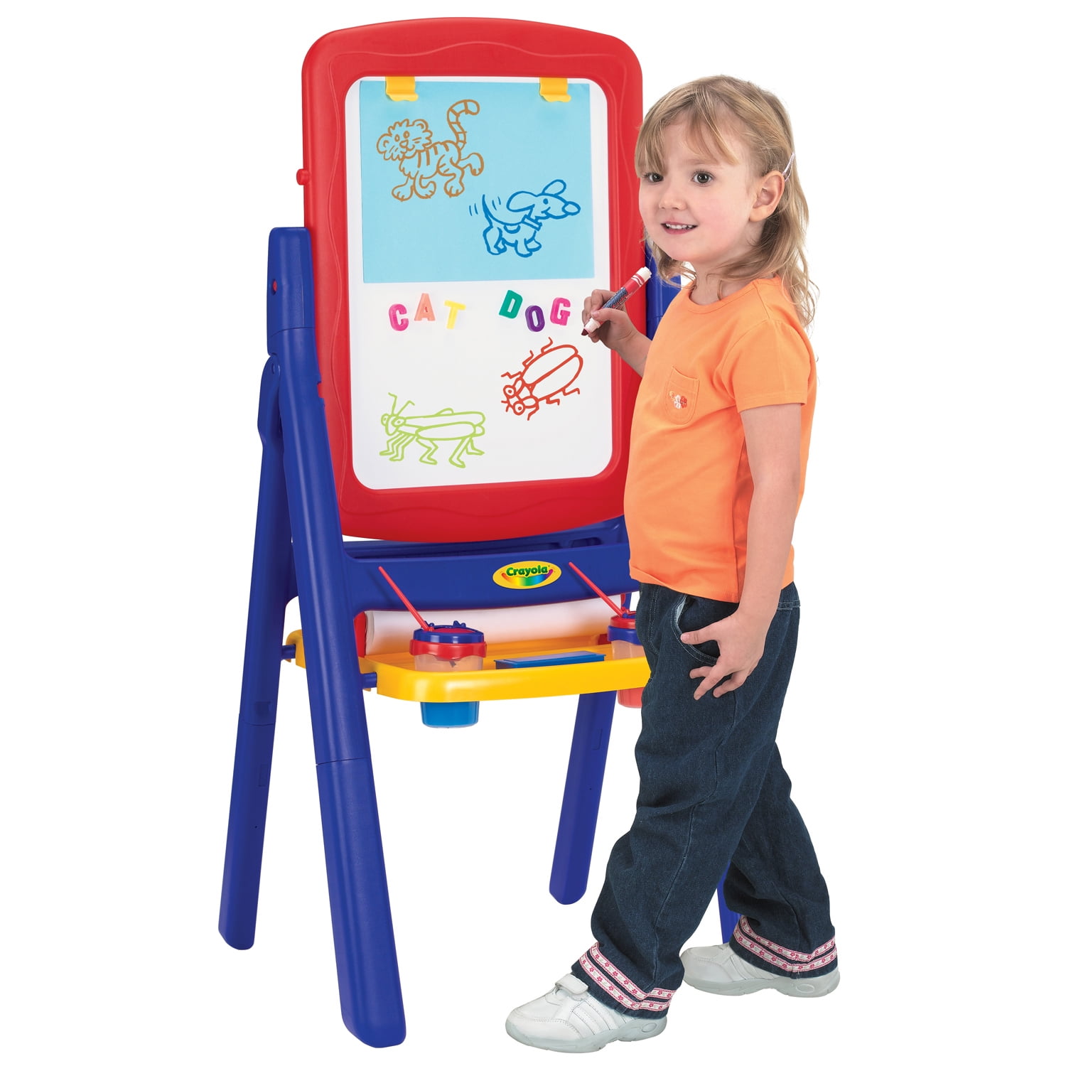 Crayola Quick Flip 2-Sided Art Easel with Magnetic Letters and Numbers for Kids - Image 2