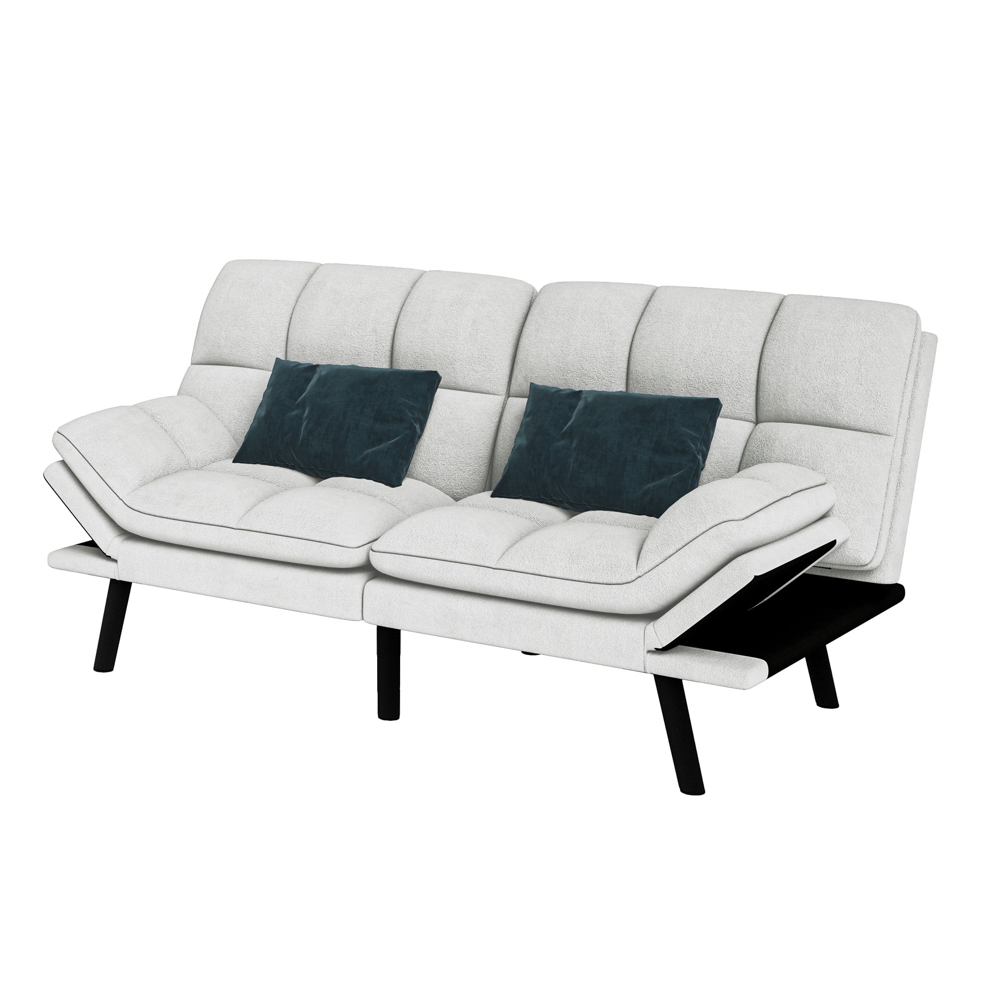 Uforic 70" Deep Futon Convertible Sofa Bed with Adjustable Backrest and Armrest, Cat-Scratch-Proof Fabric Sleeper Couch, Beige - Image 6