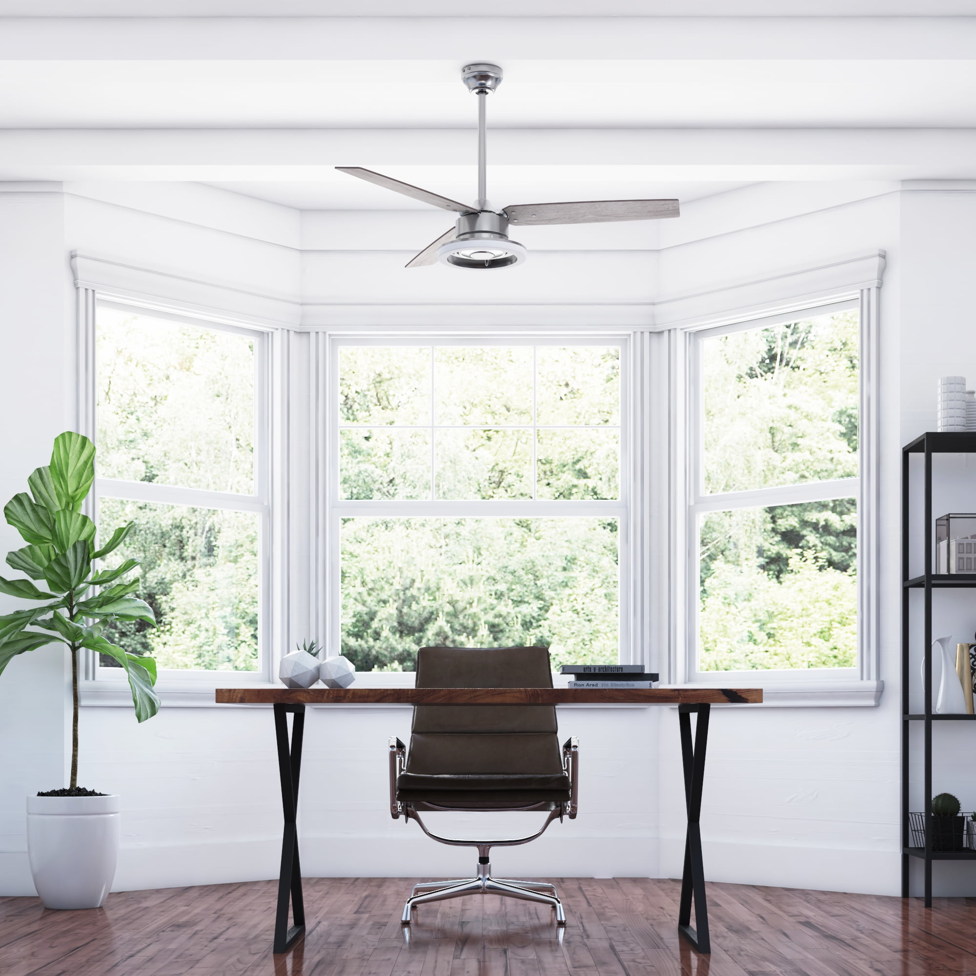 Prominence Home 52" Orbis Gun Metal Remote Control Ceiling Fan, 3 Blades, LED Ring - Image 7