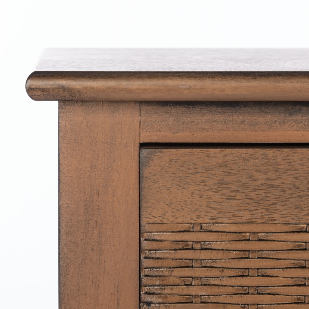 SAFAVIEH Landers Solid 2 Drawer 1 Shelf Console, Brown - Image 5