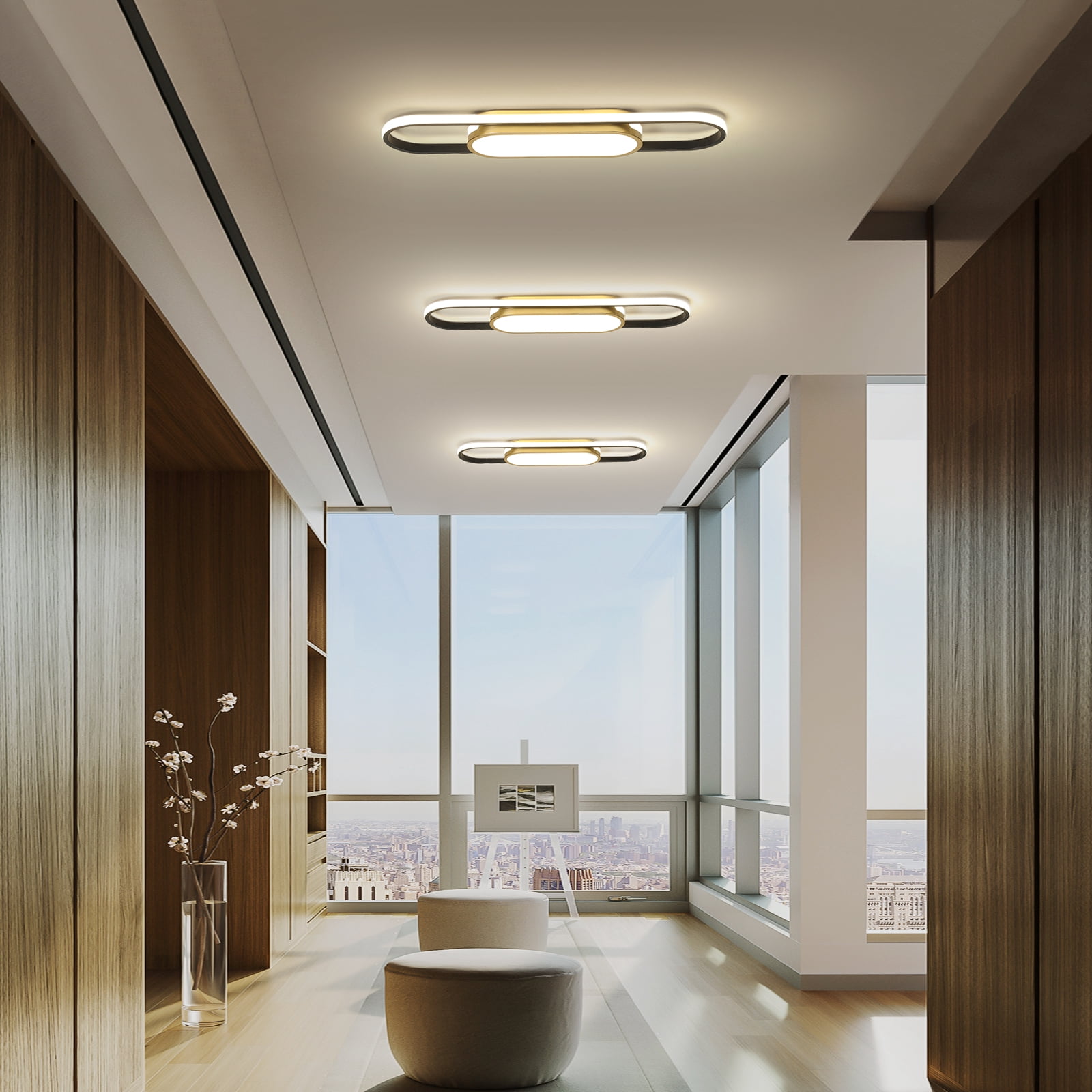 Garwarm Modern LED Flush Mount Ceiling Lights Dimmable LED Ceiling Lamp with Remote Control 40W Acrylic Linear Ceiling Lighting Fixtures for Living Room Dining Kitchen Bedroom (3000-6500K) - Image 11