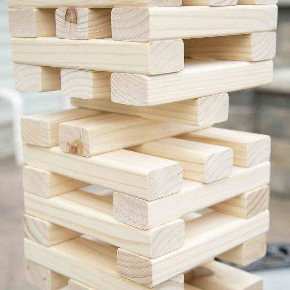 Nontraditional Giant Wooden Blocks Tower Stacking Game, Outdoor Yard Game, for Adults, Kids, Boys and Girls by Hey! Play! - Image 4