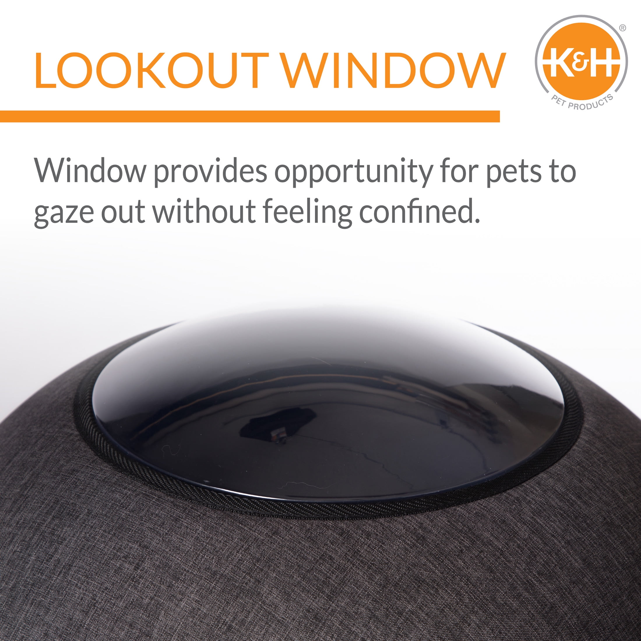 K&H Pet Products Thermo Lookout Pod Heated Cat Bed Classy Gray 22 Inches - Image 6