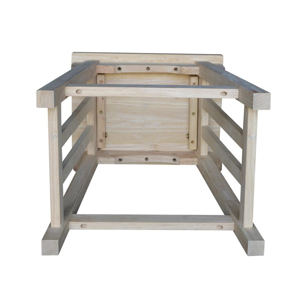 International Concepts Wood Slat Back Aspen Counter Height Panel Stool - Unfinished - 24" Seat Height - Image 10